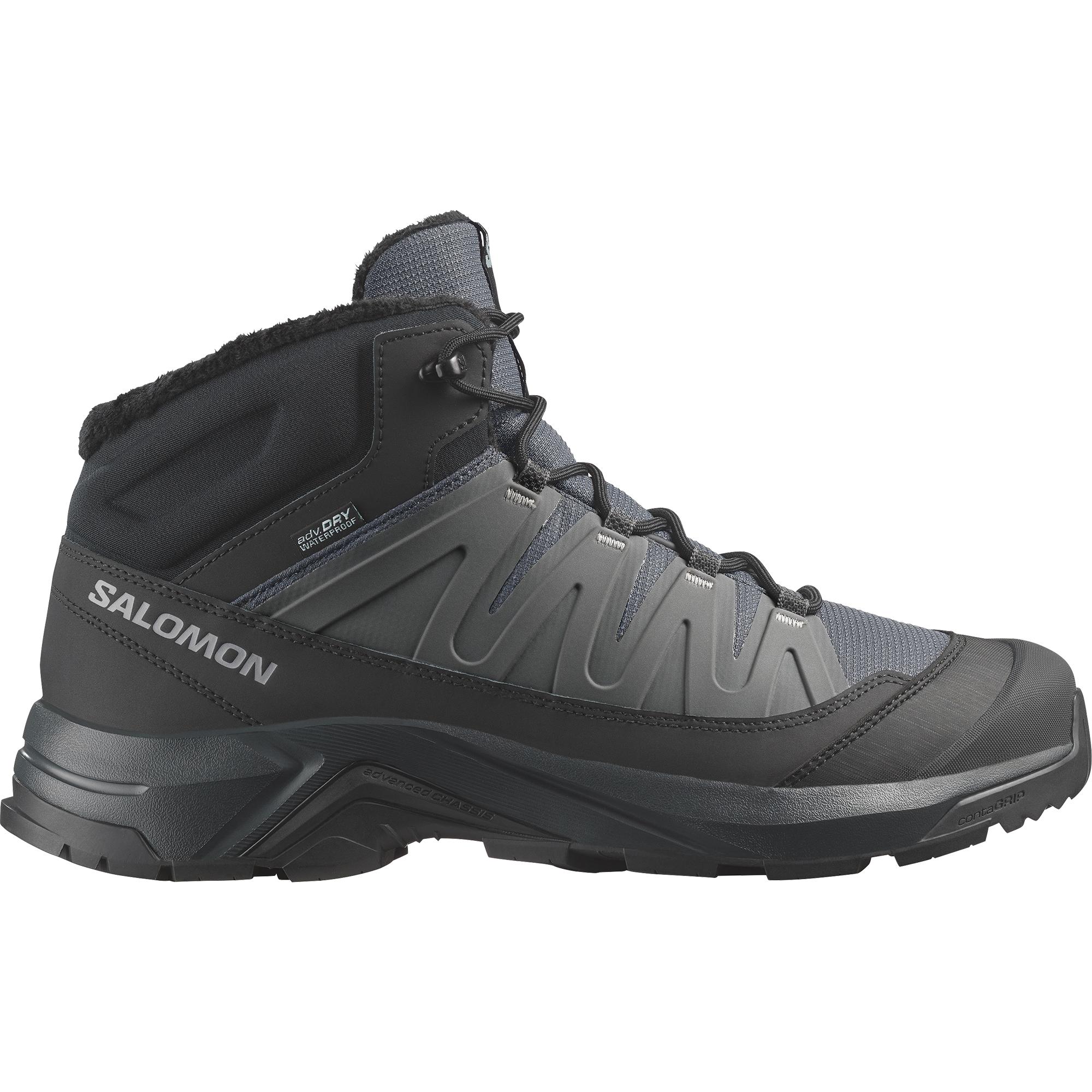Winterstiefel SALOMON "X-ADVENTURE COLDRUSH WP", Damen, Gr. 42,5, asphalt, schwarz, alloy, Leder, Textil, Schuhe Winterstiefel, Winterschuhe, Winterboots, Snowboots, wasserdicht