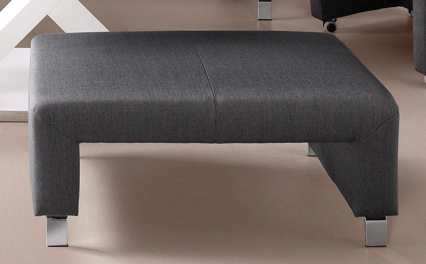 Polsterhocker EXXPO - SOFA FASHION "Intenso, Hocker, modern, wahlweise in Leder oder Textil", grau (anthrazit), B:100cm H:50cm T:53cm, NaturLeder;Strukturstoff (Zusammensetzung: Polyester 100%);Luxus-Microfaser (Zusammensetzung: Aufgeflockte 100% Polyester Schicht mit Prägung);Cord (Zusammensetzung: Polyester 100%), Hocker, Polsterhocker, hohe Bodenfreiheit, frei im Raum stellbar, hoher Sitzkomfor