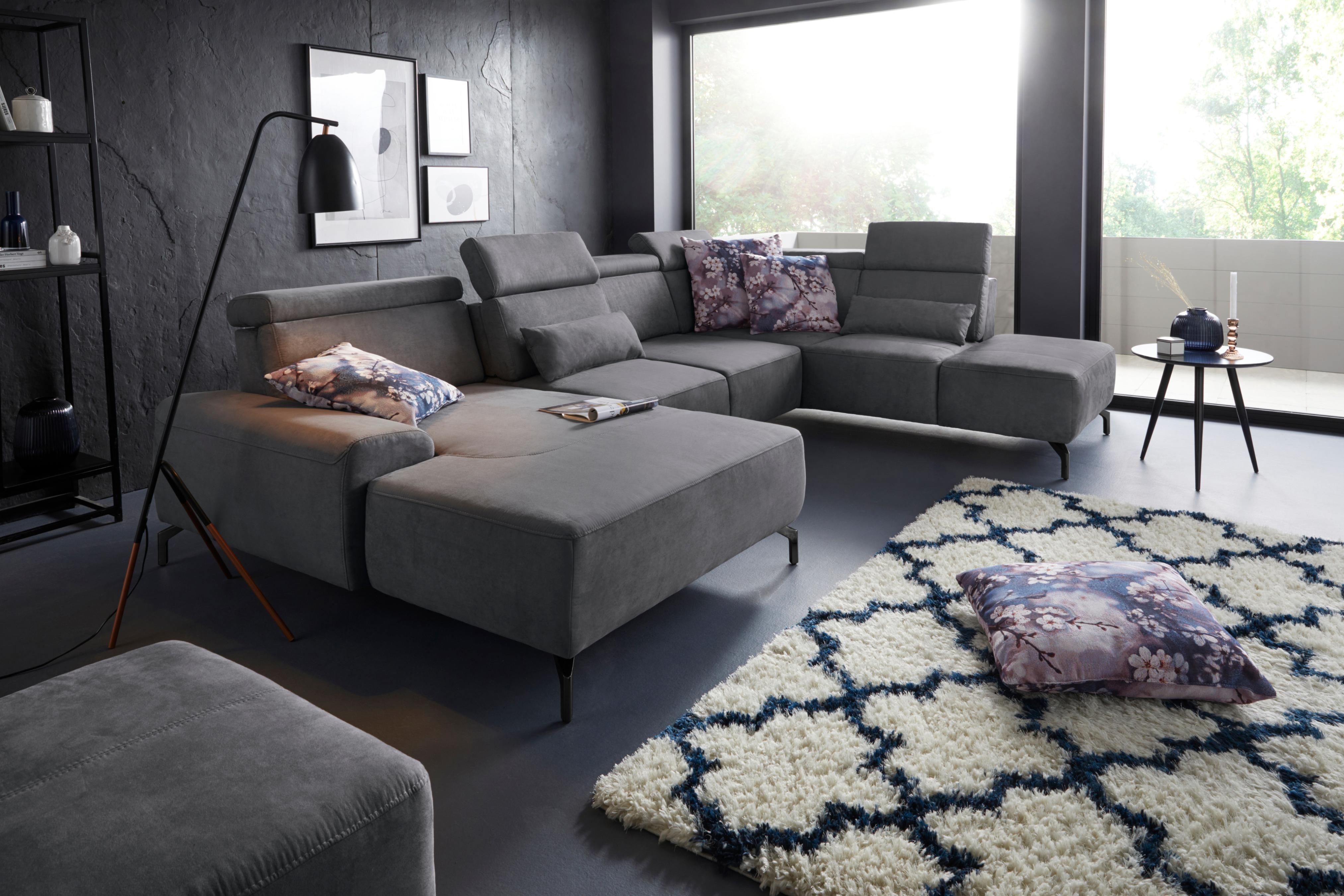 Sofakissen SIT & MORE "Gizeh", grau (steel), B:65cm H:25cm T:10cm, Polsterauflagen, Sofakissen, Dekokissen, 2-teiliges Kissenset