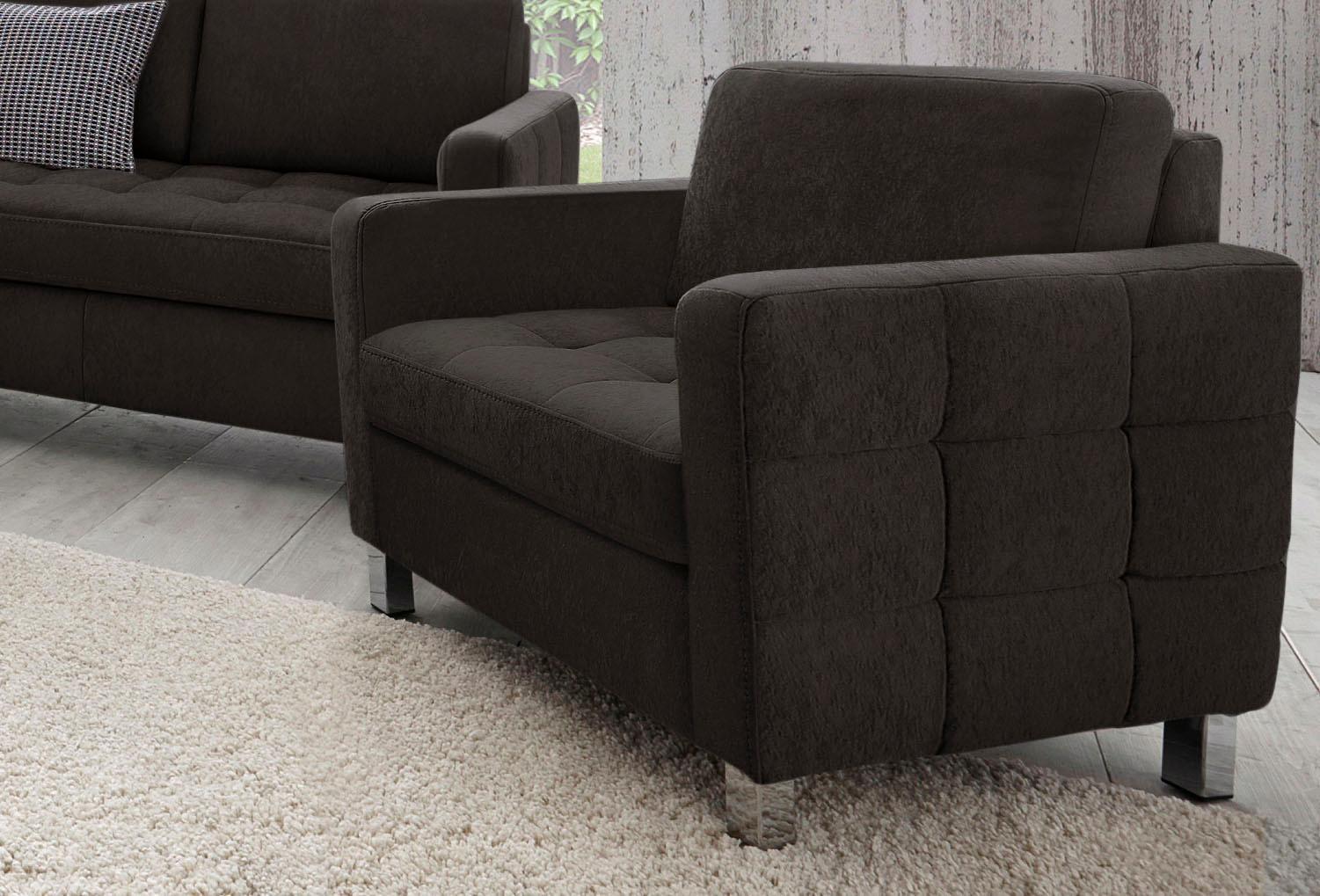 Sessel SIT & MORE "Pablo", schwarz, B:77cm H:78cm T:78cm, Luxus-Microfaser ALTARA NUBUCK (100% Polyester);Kunstleder SOFTLUX;Luxus-Microfaser (90% Polyester; 10% Polyamid), Sessel, Sessel