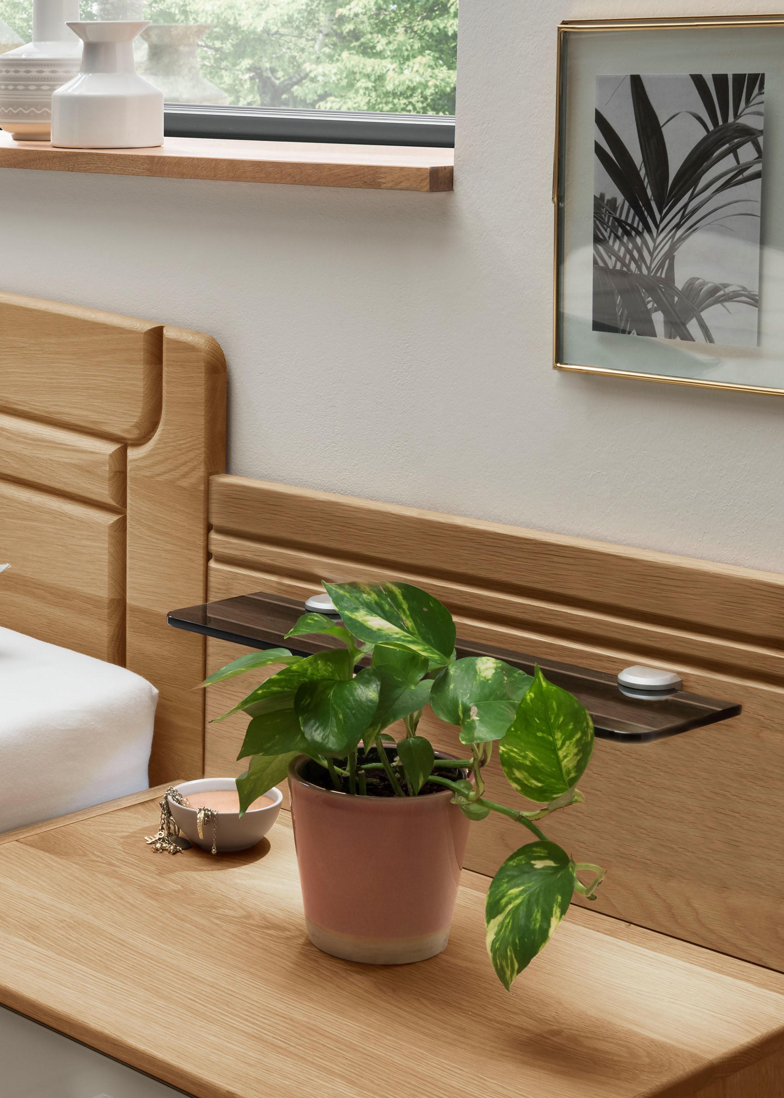 Aufsatzpaneel WIEMANN "Kiruna", braun (eiche teilmassiv, rauchglas), B:60cm H:27cm T:14cm, Glas, Holz teilmassiv, Möbelaufsätze, Aufsatzpaneel, wahlweise mit Beleuchtung