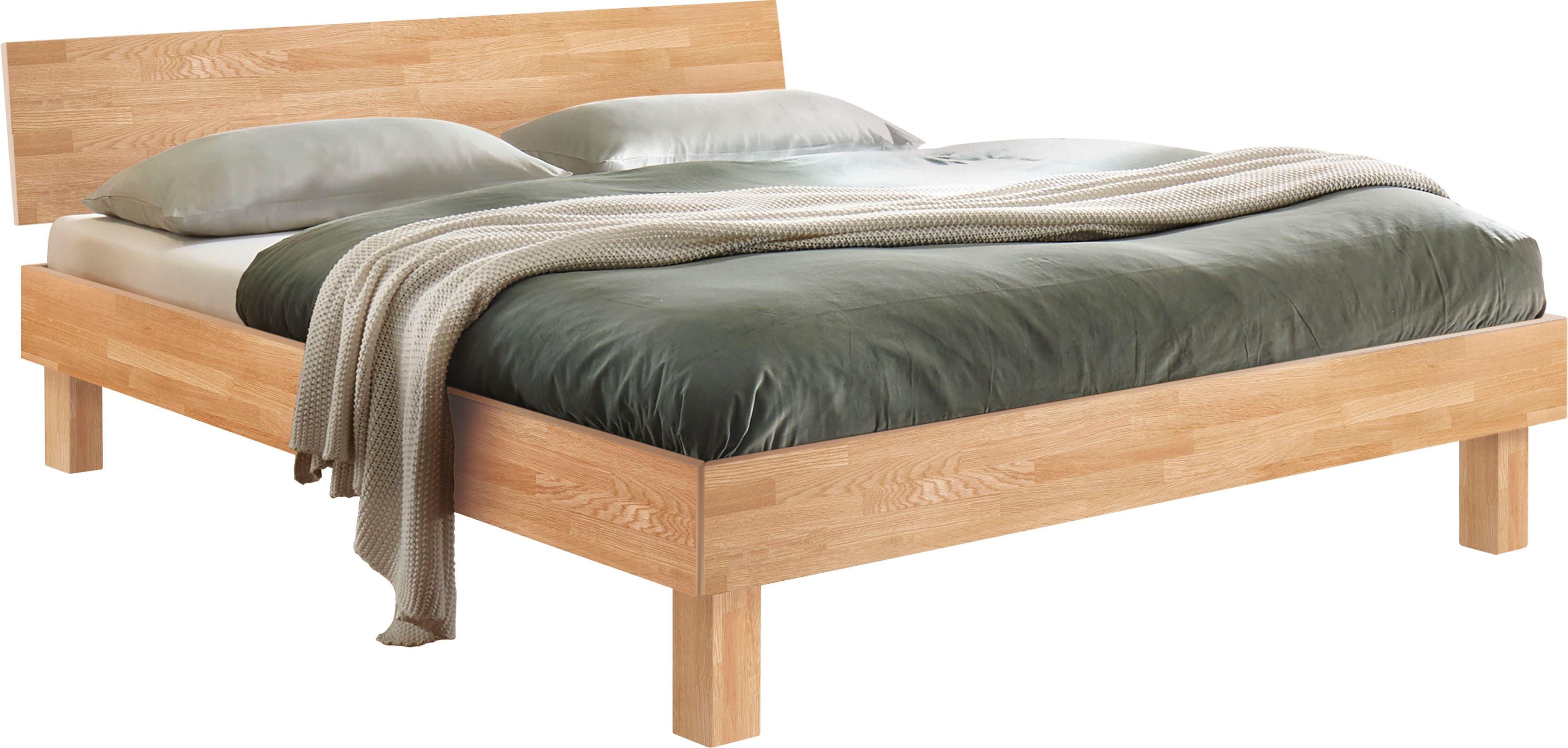 Holzbett HASENA "Forti", braun (eiche binaco, geölt, eiche binaco, geölt), B:146cm H:41cm L:214cm, Eiche massiv, Betten, Holzbett, Fußhöhe 25 cm