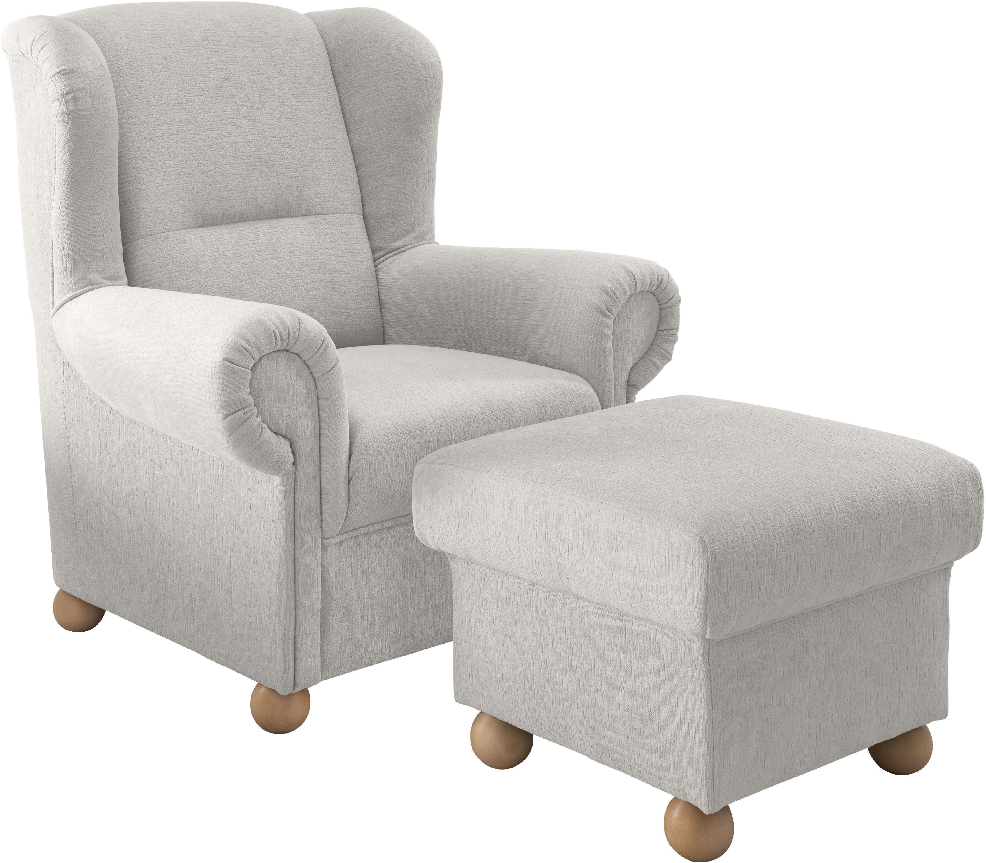 Polstergarnitur HOME AFFAIRE "Torello", weiß, weiß, Microfaser, gepolstert, Sitzmöbel-Sets, Polstergarnitur