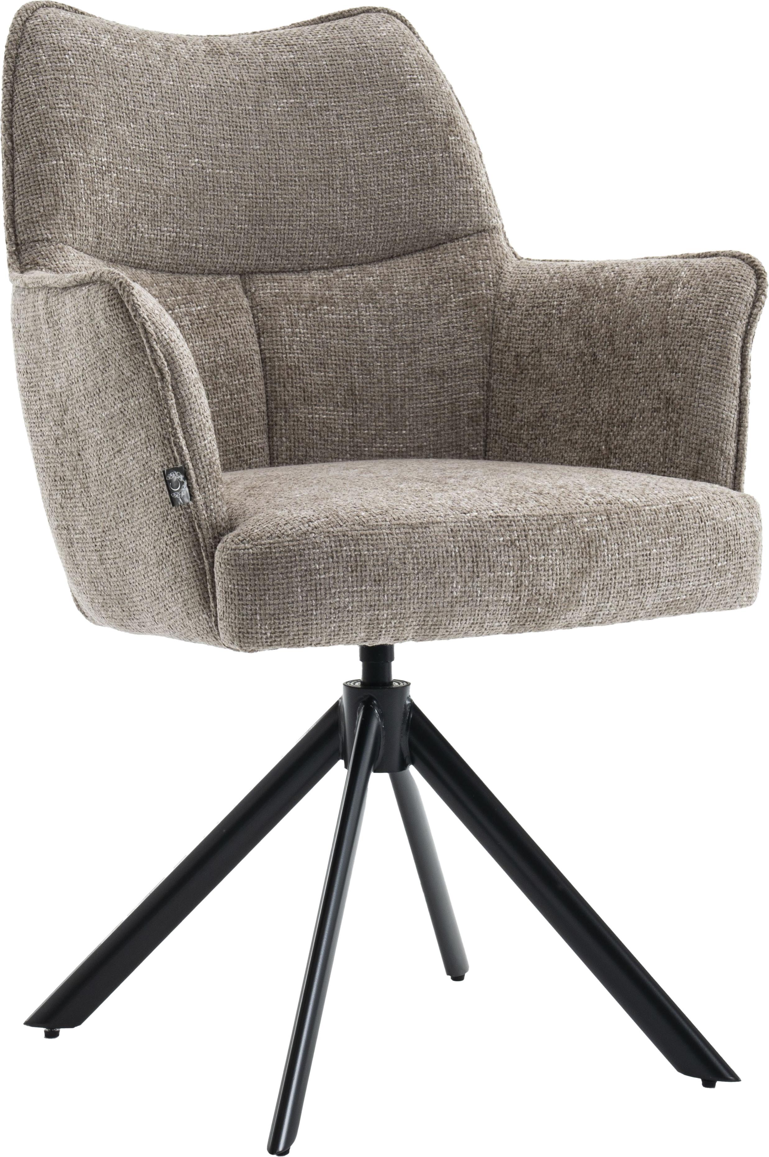 Drehstuhl HOME AFFAIRE "Cresta", grau (taupe, schwarz, taupe), B:60cm H:52cm T:45cm, Metall, Polyester, Stühle, Drehstuhl, tolle Optik