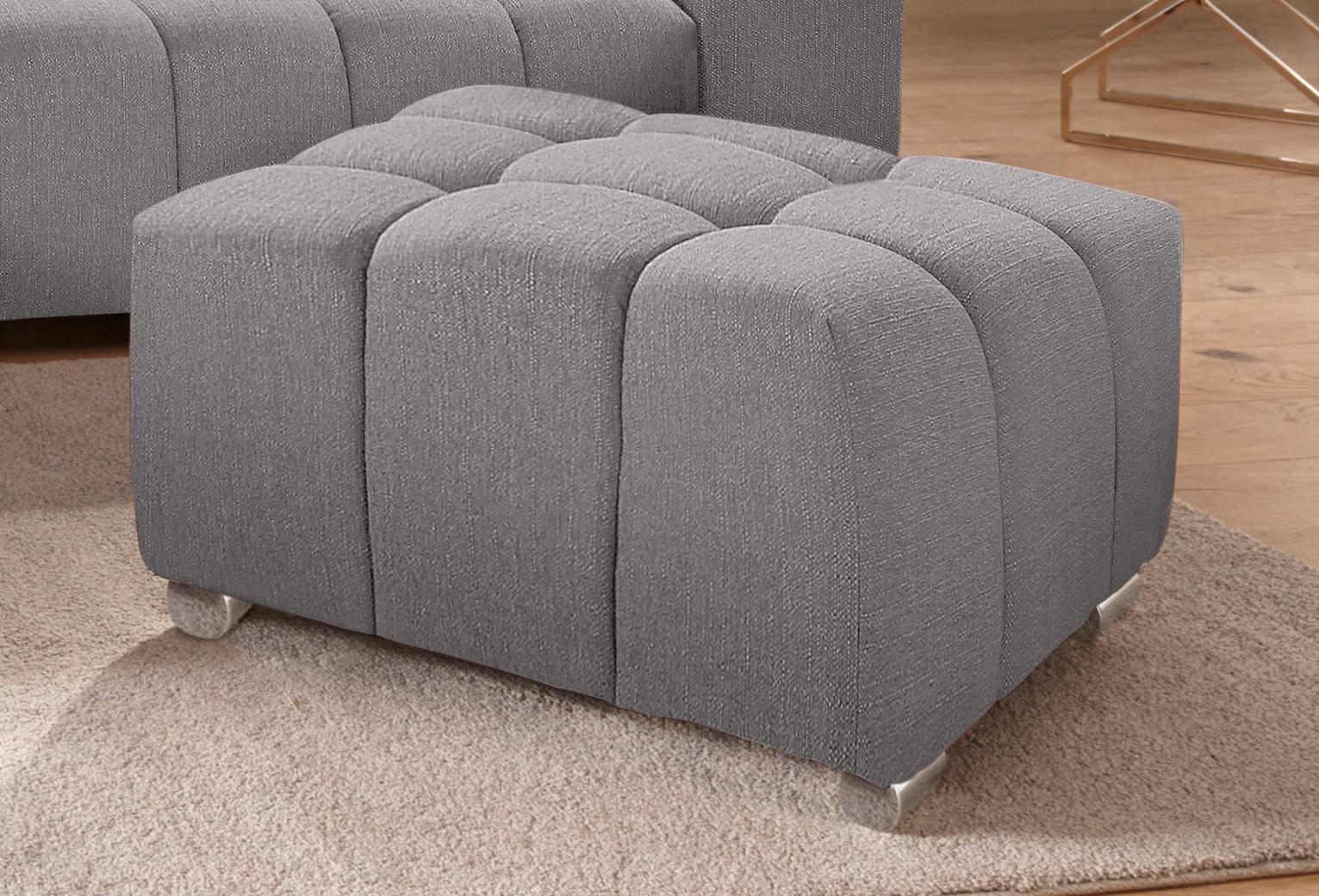 Hocker EXXPO - SOFA FASHION "Elias hochwertig und elegant, mit tollem Sitzkomfort", silber, B:71cm H:42cm T:71cm, Struktur (100% Polyester);Webvelours (100% Polyester), Hocker, Hocker