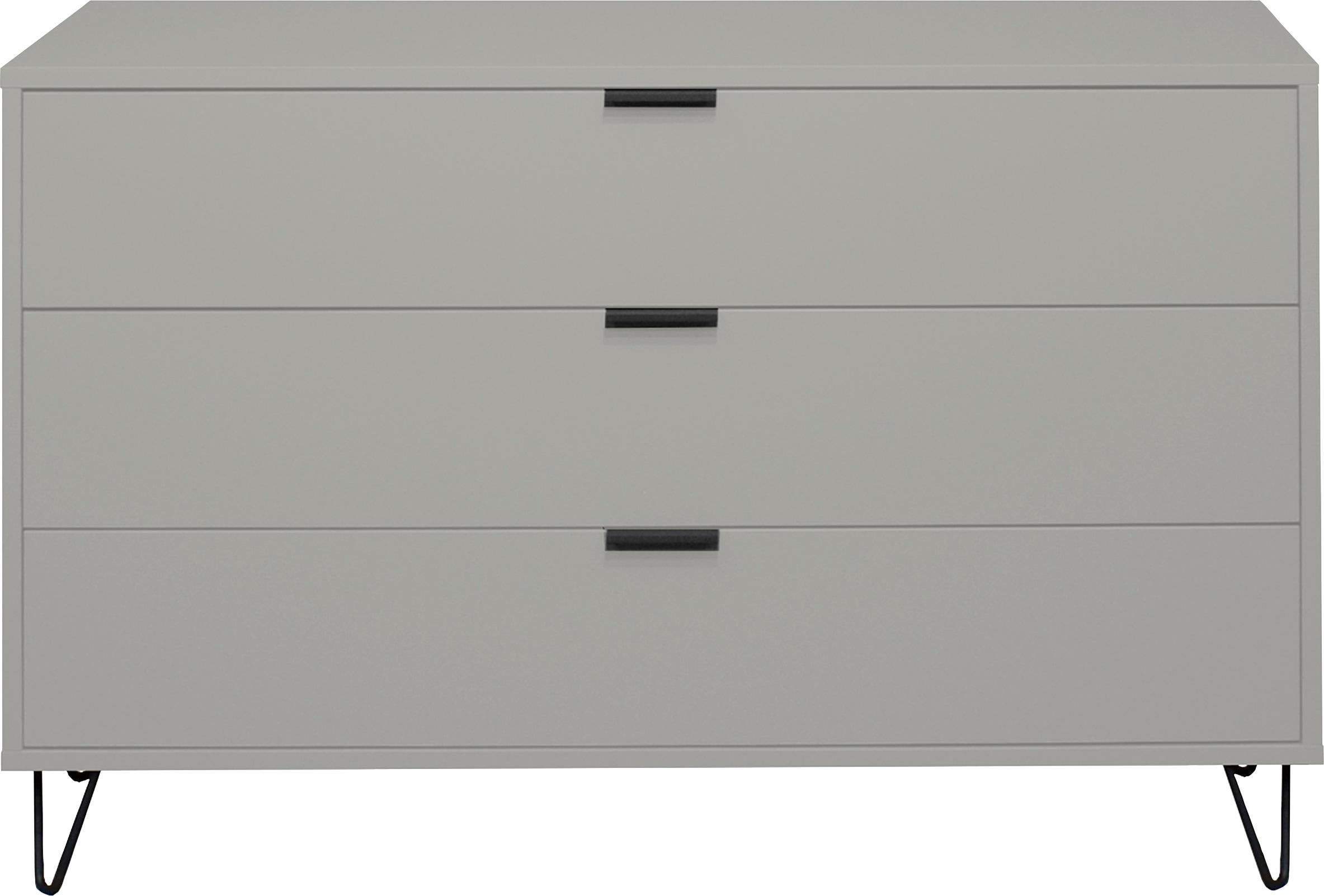 Kommode MÄUSBACHER "Bonnie TOPSELLER", grau (kreidegrau matt), B:119cm H:80cm T:45cm, Holzwerkstoff, Sideboards, Kommode, Kommode mit Drahtgestell