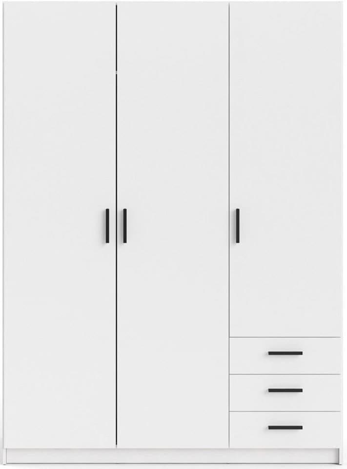 Kleiderschrank INOSIGN "Sprint Drehtürenschrank, Aufbewahrung Kasten Schrank Stauraum", weiß, B:147cm H:200,4cm T:49,8cm, Holzwerkstoff, Schränke, Kleiderschrank, Breite 98,5/147 oder 195,5 cm, je mit Einlegeböden und Kleiderstange