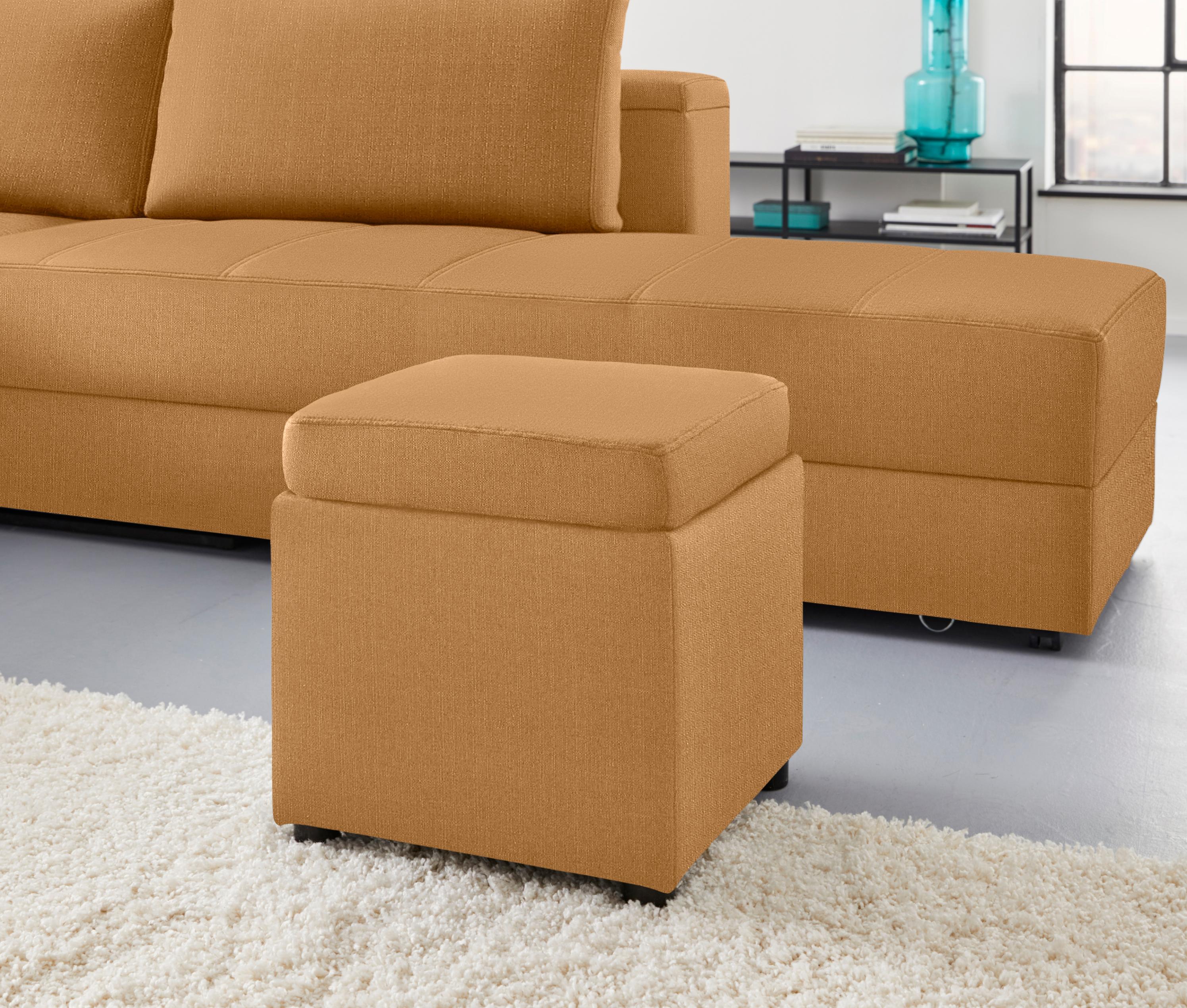 Hocker "LooksIII", gelb (senf), B:45cm H:47cm T:45cm, LOOKS BY WOLFGANG JOOP, Hocker, Hocker, inklusive Stauraum, wandelbar zum Tisch