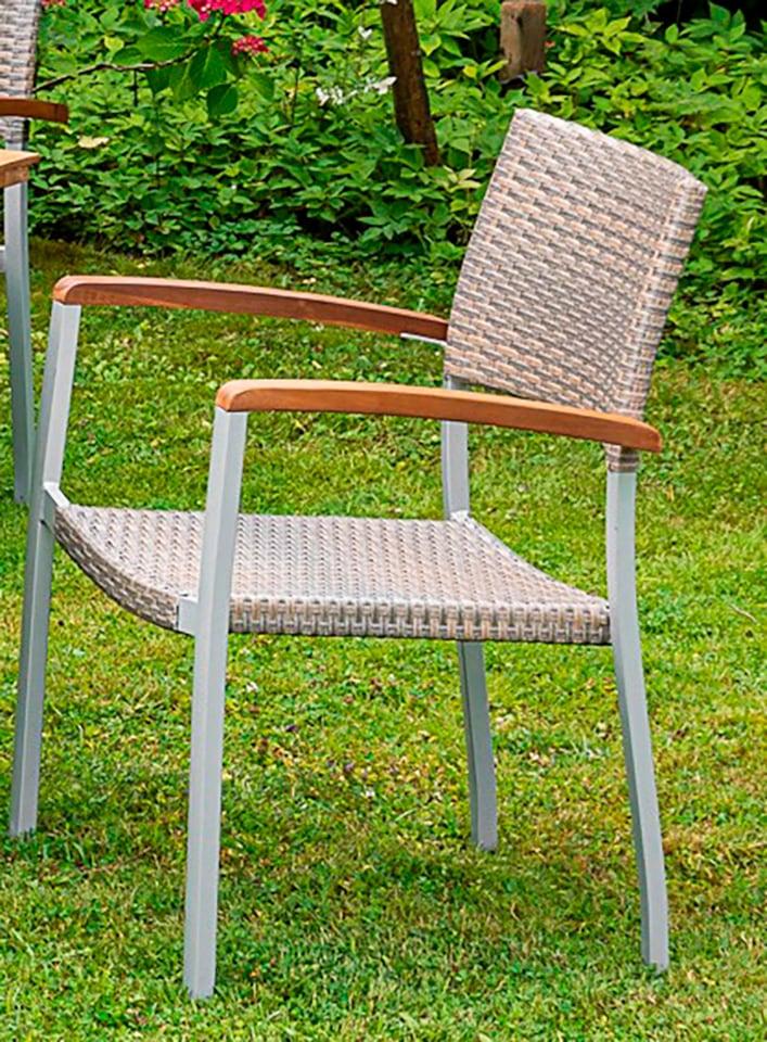 Gartensessel MERXX "Silano", beige, B:60cm H:85cm T:55,5cm, Sessel, Gartensessel, Aluminium/Kunststoff
