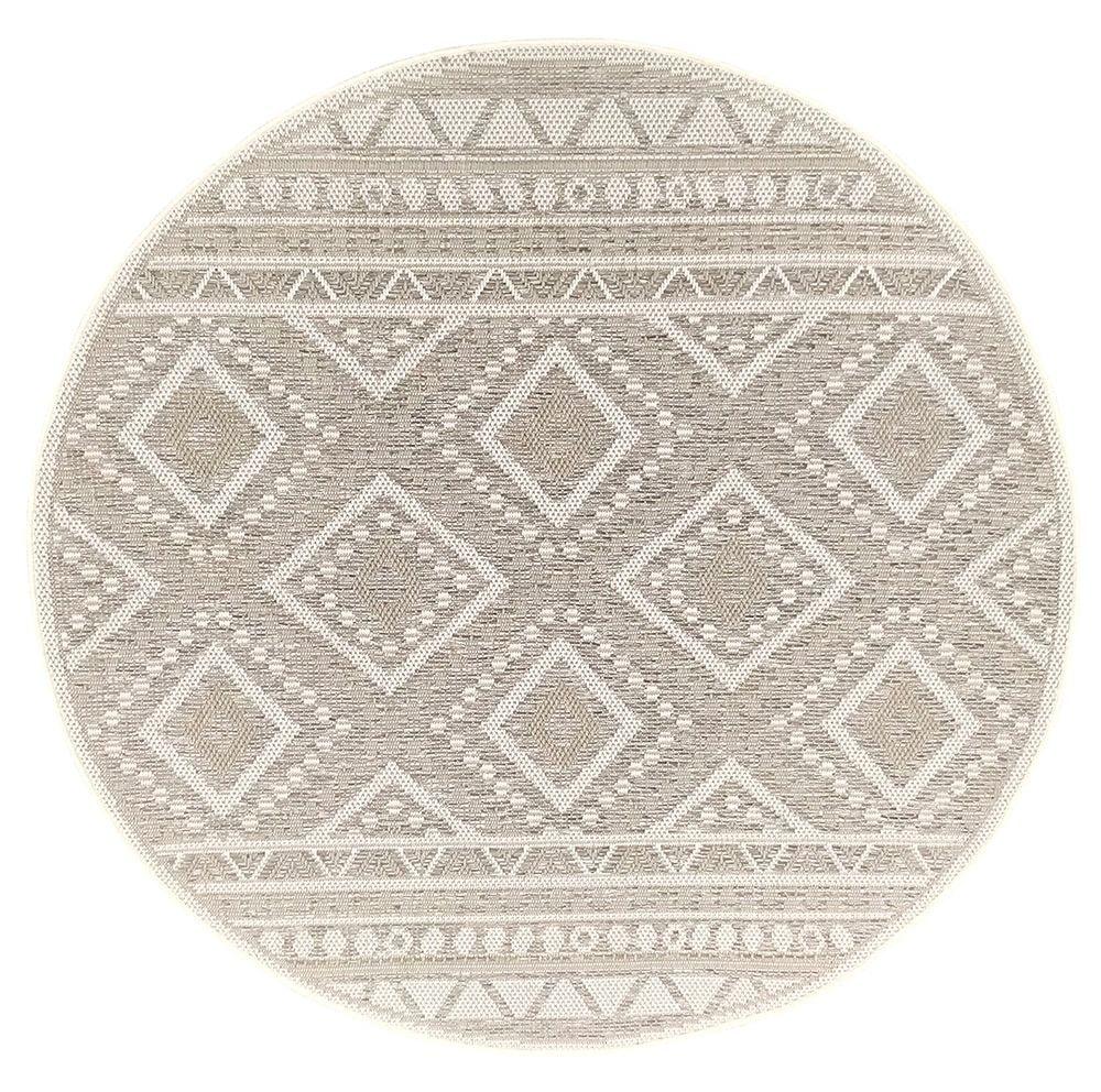 Teppich THE CARPET "Calgary", beige, H:1mm Ø:160cm, Polypropylen, Teppiche, Teppich, moderner robuster In und Outdoor Teppich