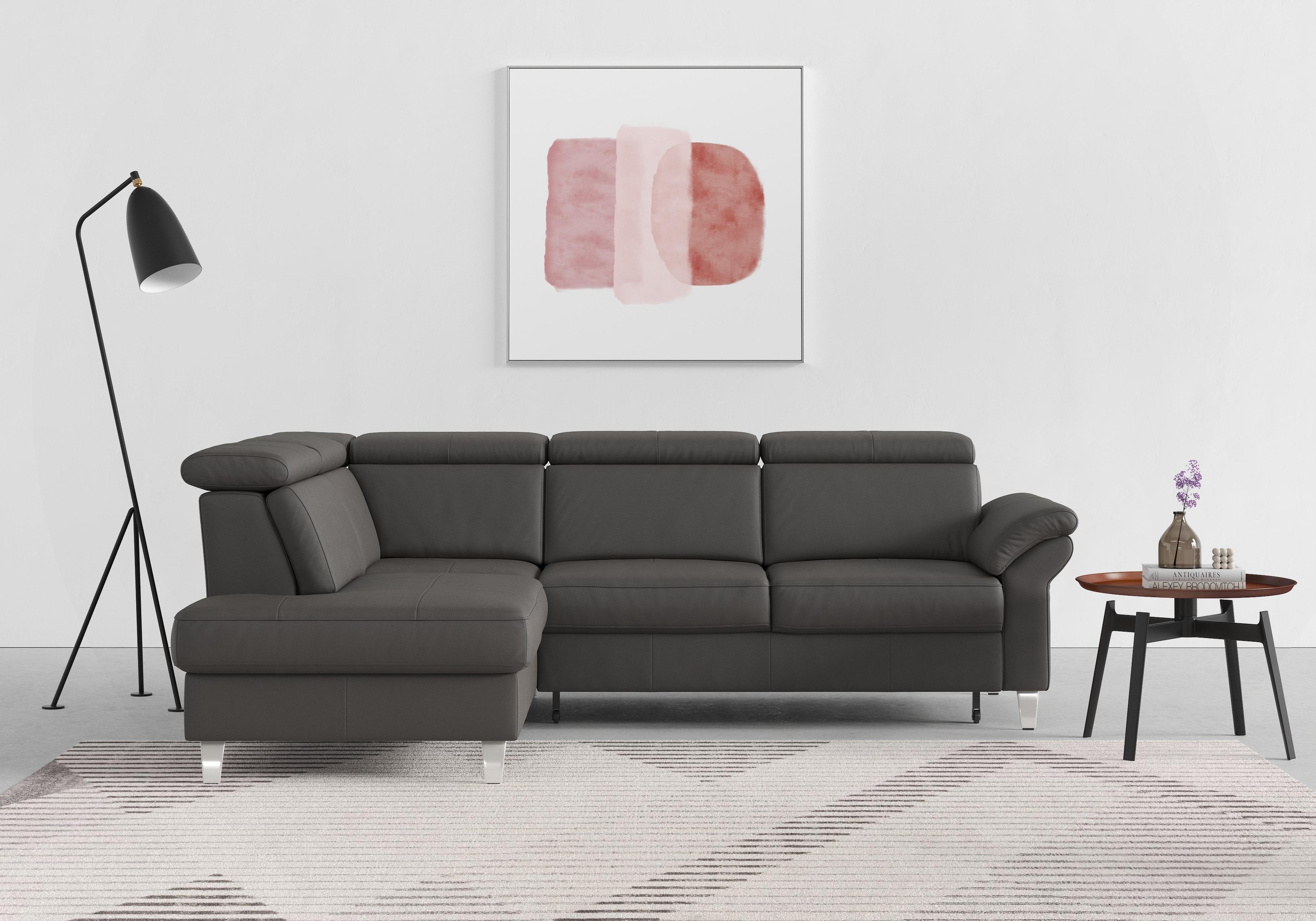 Ecksofa SIT & MORE "Arngast L-Form", braun (mocca), B:245cm H:84cm T:194cm, Sofas, Ecksofa, inklusive Kopfteilverstellung und Federkern