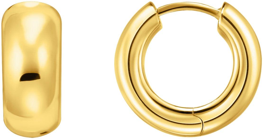 Paar Creolen THOMAS SABO "Schmuck Silber 925 Ohrringe Mini-Chunky-Form", gold (gelbgoldfarben), Ohrringe, Damen, Silber 925 (recycelt), Paar Creolen