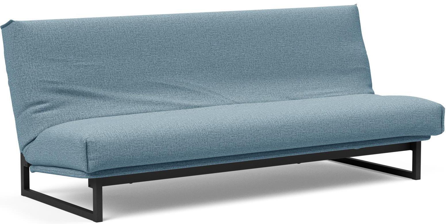 Schlafsofa INNOVATION LIVING ™ "Fraction Dauerschlaffunktion, schlicht und elegant, Industriedesign", blau (light blau), B:200cm H:82cm T:95cm, 100% Polyester, Sofas, Schlafsofa, bequem, Rückenlehne 3-fach verstellbar