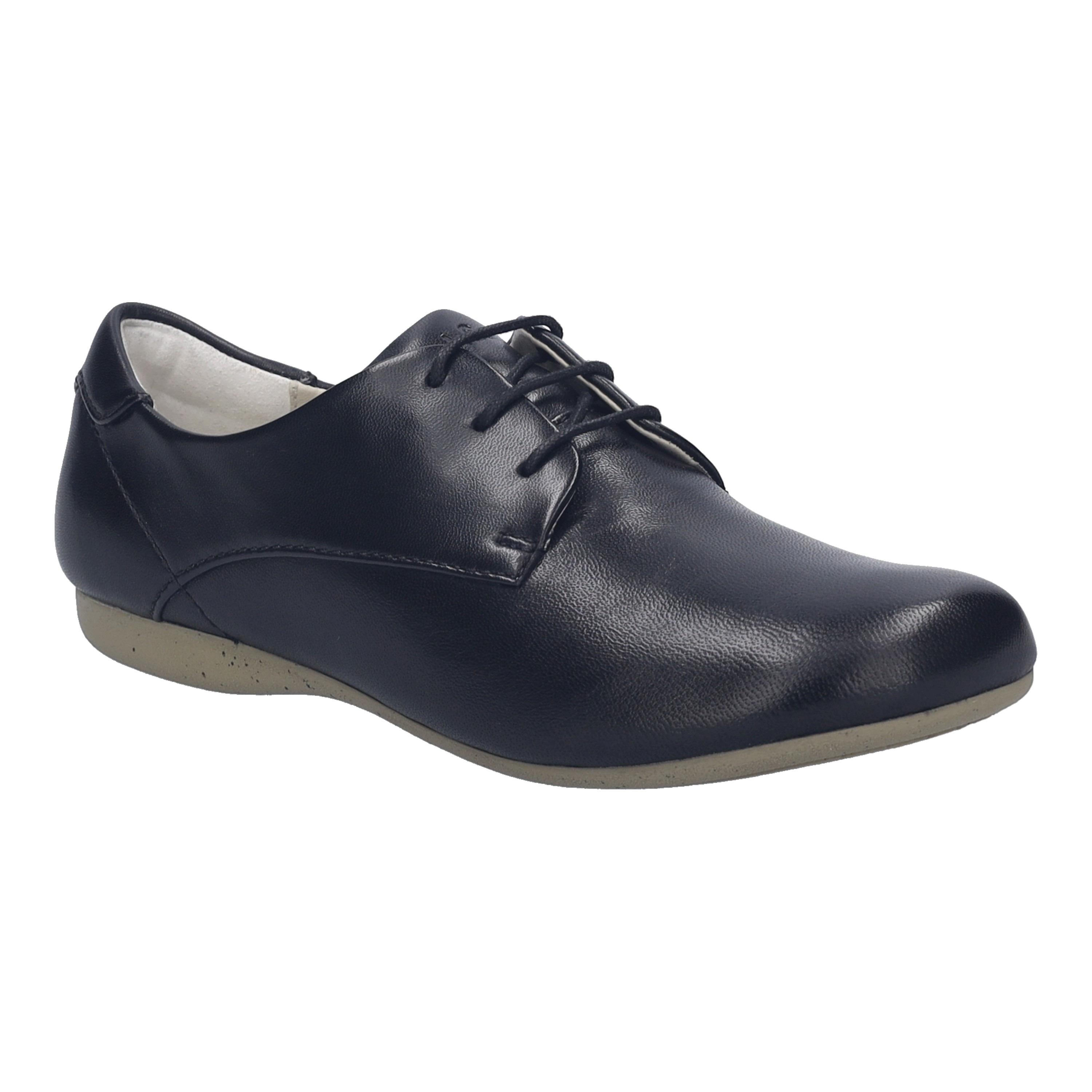 SchnüRschuh Josef Seibel "Fiona 84", Damen, Gr. 37, Schwarz, Leder, Schuhe SchnüRschuh, Businessschuh, Halbschuh Mit ZiernäHten, In Weite G (=Weit)