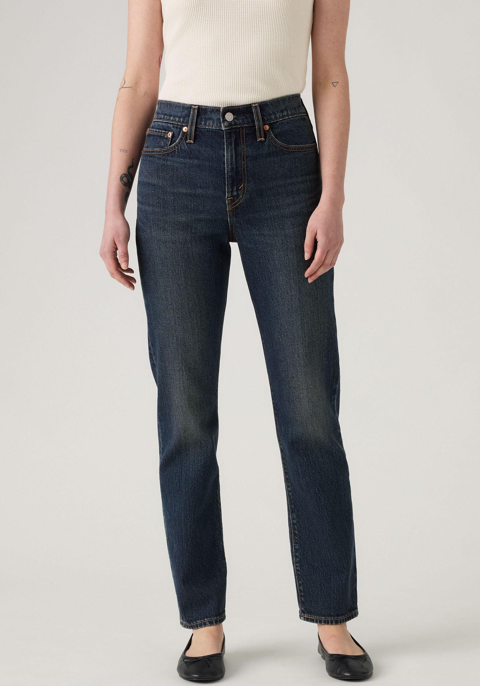 Slim-Fit-Jeans Levi's "Wedgie Slim", Damen, Gr. 30, LäNge 32, Parallel Life, Denim/Jeans, Obermaterial: 99% Baumwolle, 1% Elasthan, Unifarben, Slim Fit Lang, Jeans Slim-Fit-Jeans, Im Five-Pocket Style
