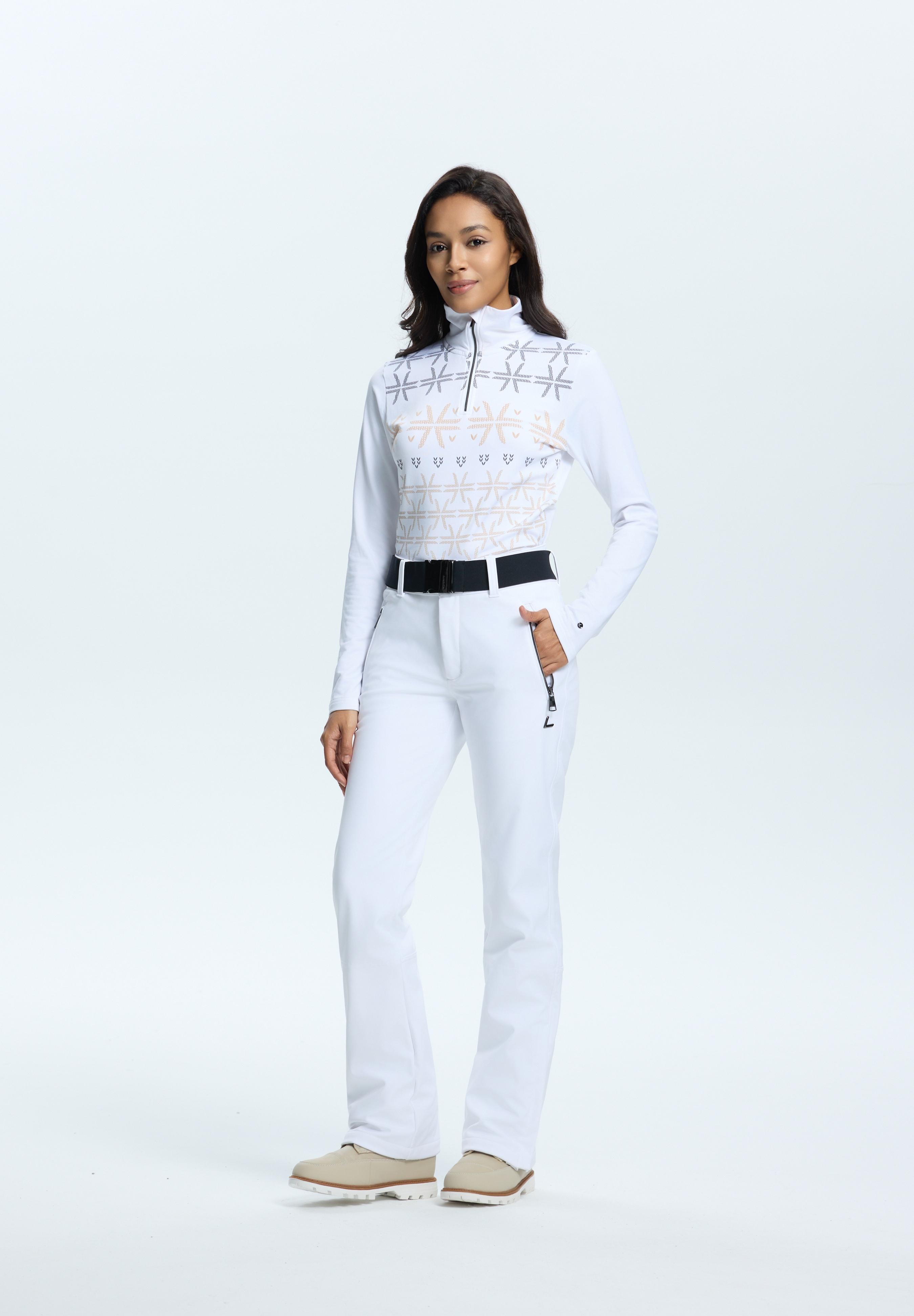 Skihose LUHTA "LUHTA JOENTAUS", Damen, Gr. 38, N-Gr, optic weiß, Obermaterial: 95% Polyester, 5% Elasthan. Futter: 100% Polyamid, Hosen Skihose, für Alpinski, aus Polyester und Elasthan, wasserabweisend