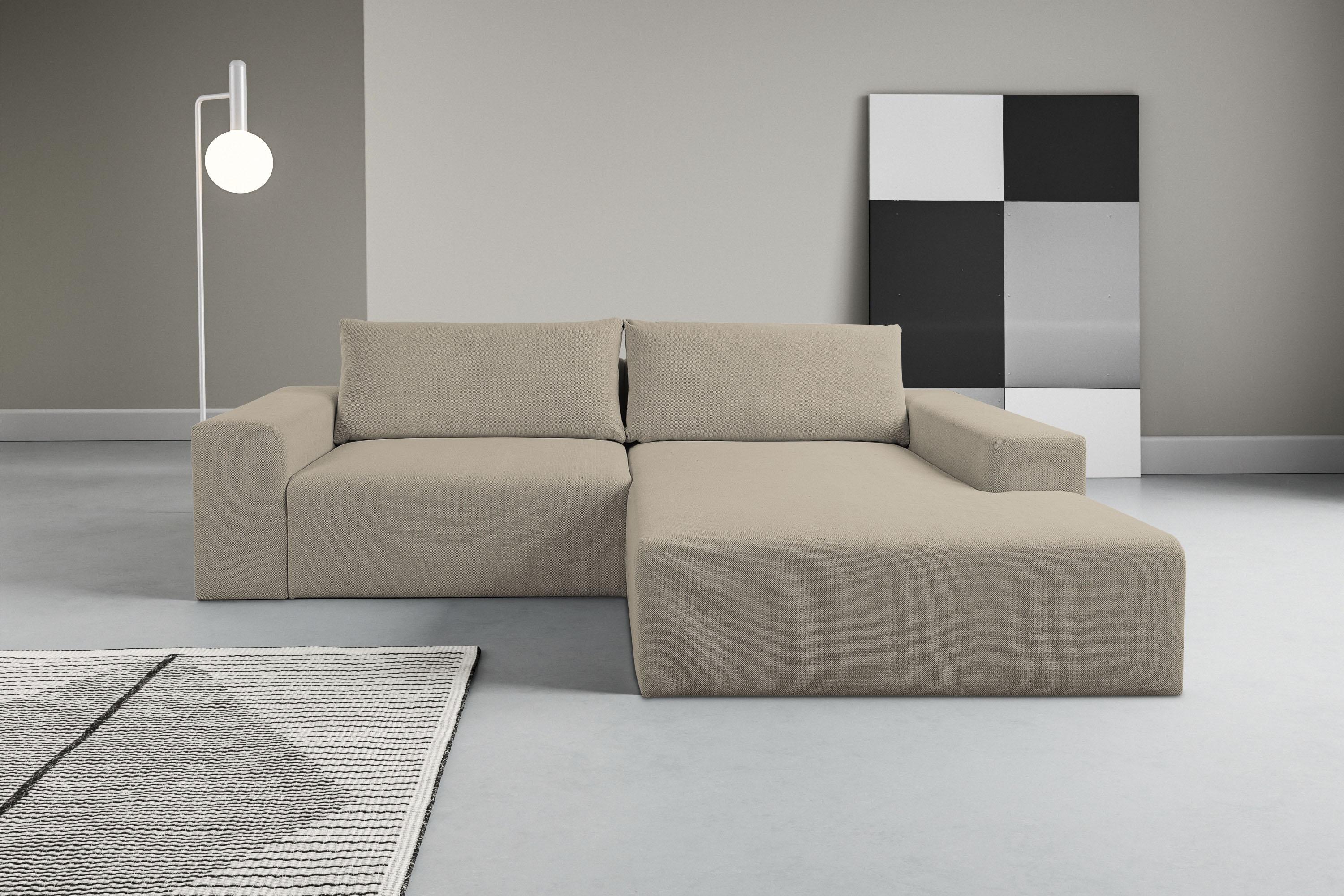 Ecksofa WERK2 "Rio, elegant & bequem, Breite 262 cm, L-Form", beige, B:262cm H:83cm T:188cm, 100% Polyester, Sofas, Ecksofa, Puristisches Design mit maximalem Komfort