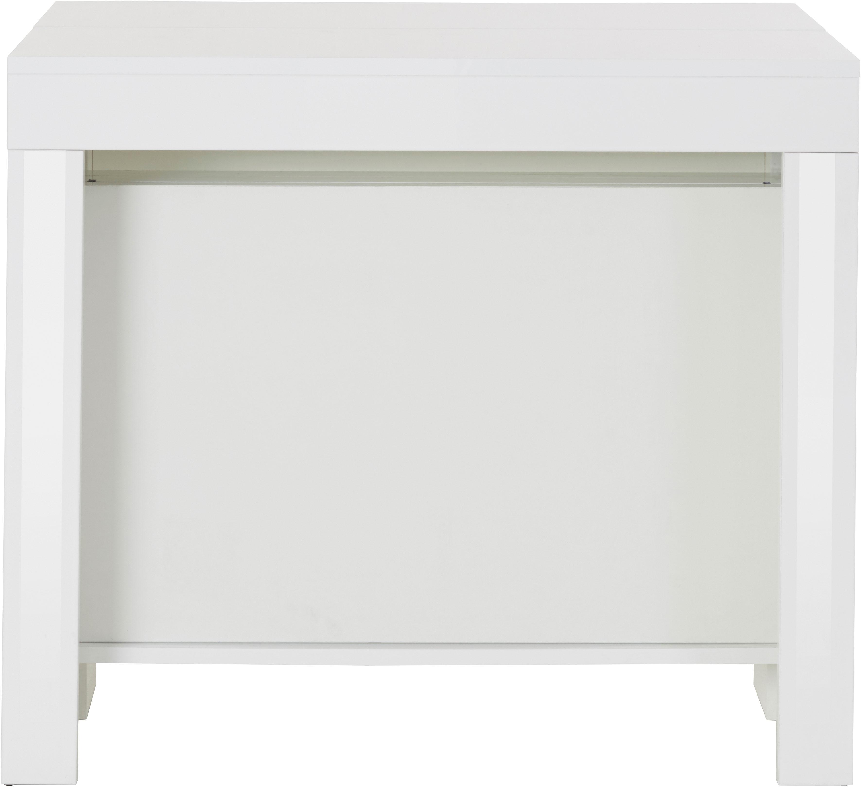 Esstisch HOME AFFAIRE "Praktika, Küchentisch, Wohnzimmertisch, Speisetisch", weiß (weiß hochglanz), B:50cm H:77cm T:90cm, Tische, Esstisch, mit Auszugsfunktion, ausziehbar von 50 cm auf 300 cm