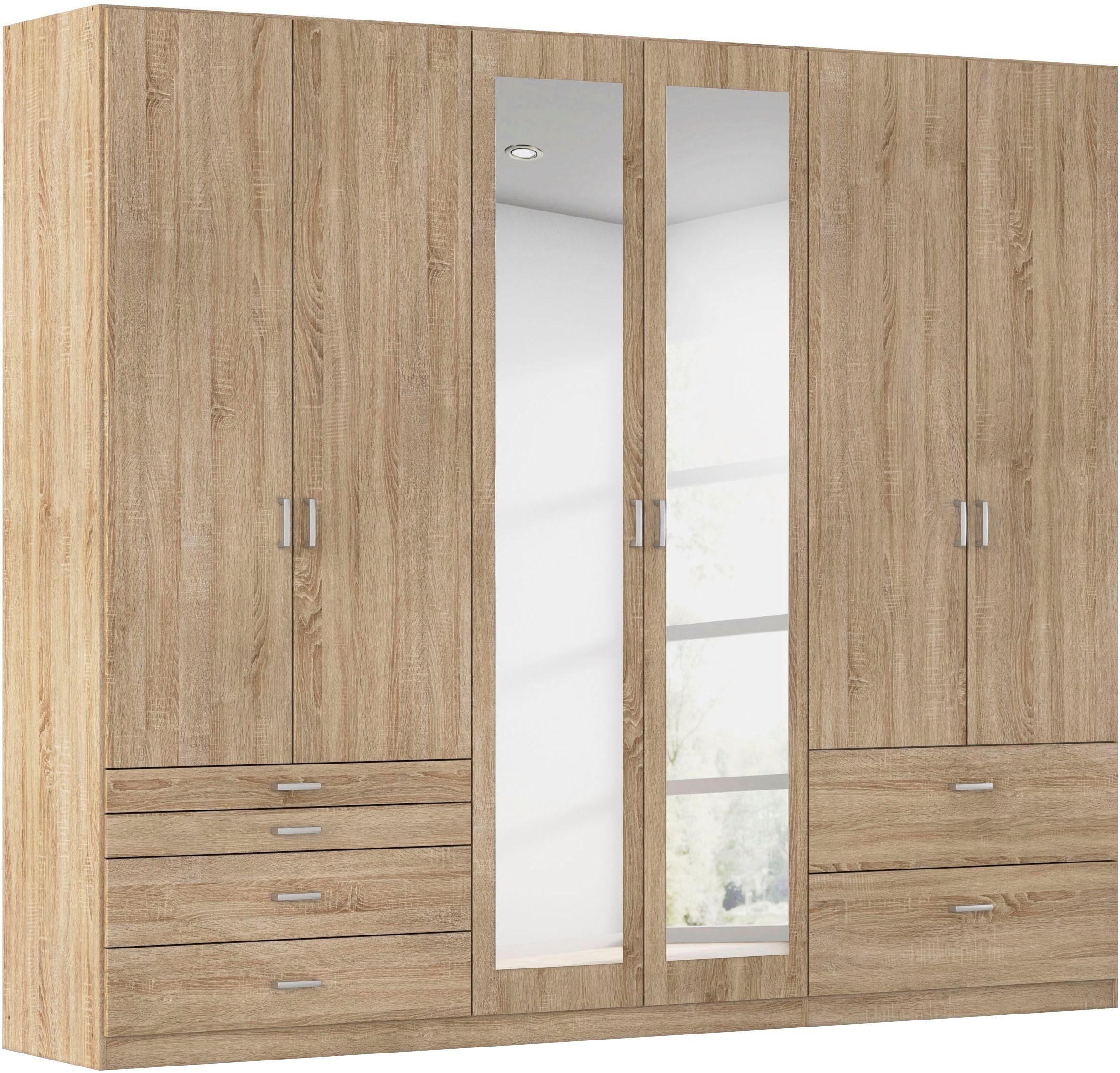 Kleiderschrank RAUCH "Kleiderschrank Schrank Garderobe Wäscheschrank WILDBERG", braun (eiche sonoma), B:271cm H:229cm T:54cm, Holzwerkstoff, Schränke, Kleiderschrank, mit 6 Schubladen, obere Schublade mit Holz-Einteilung MADE IN GERMANY