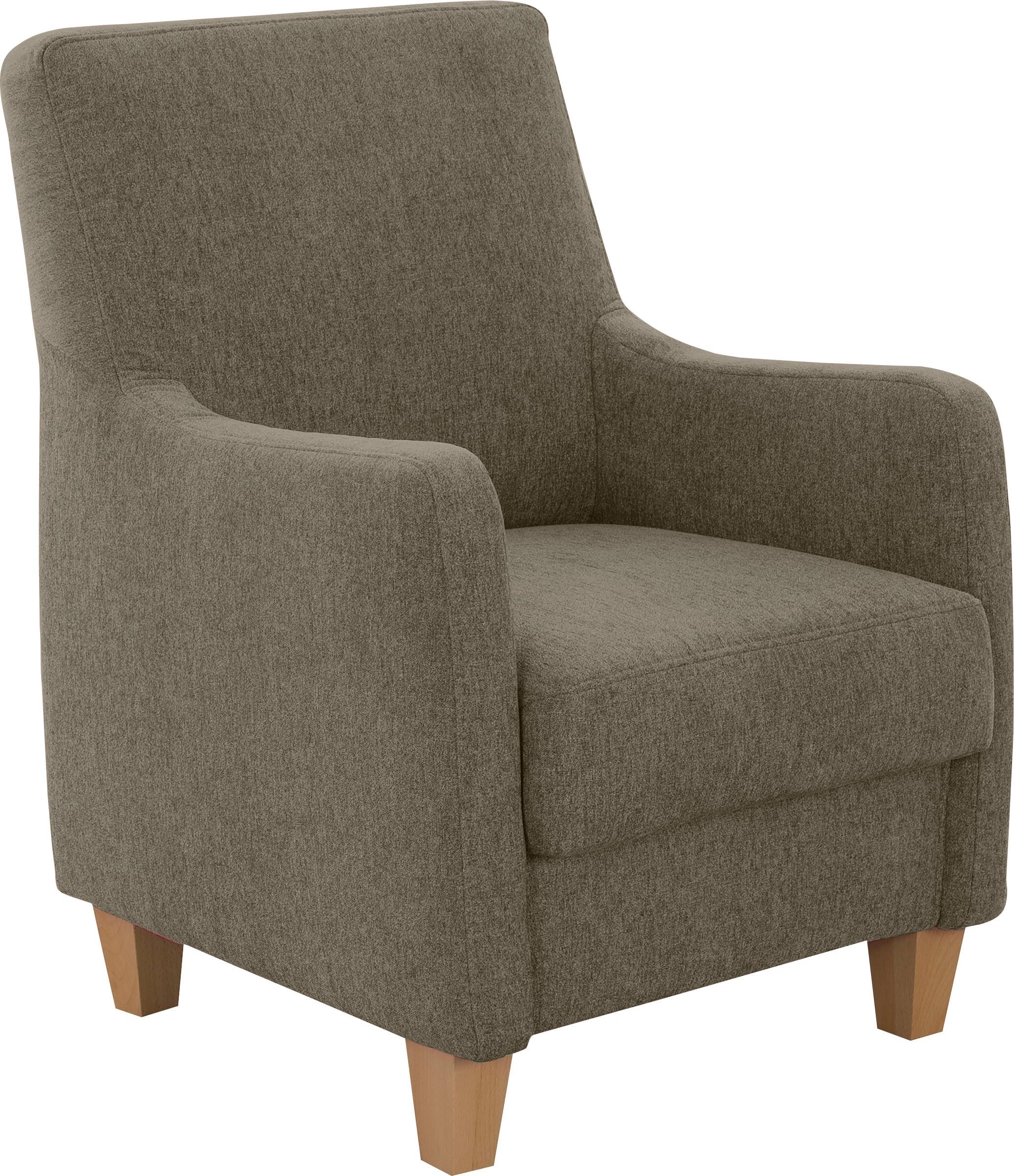 Sessel HOME AFFAIRE "Palmera, B: 70 cm", grün (oliv), B:70cm H:93cm T:75cm, 100% Polyester;Struktur (100% Polyester);Luxus-Microfaser in Lederoptik (100% Polyester), Sessel, Sessel, mit Federkern