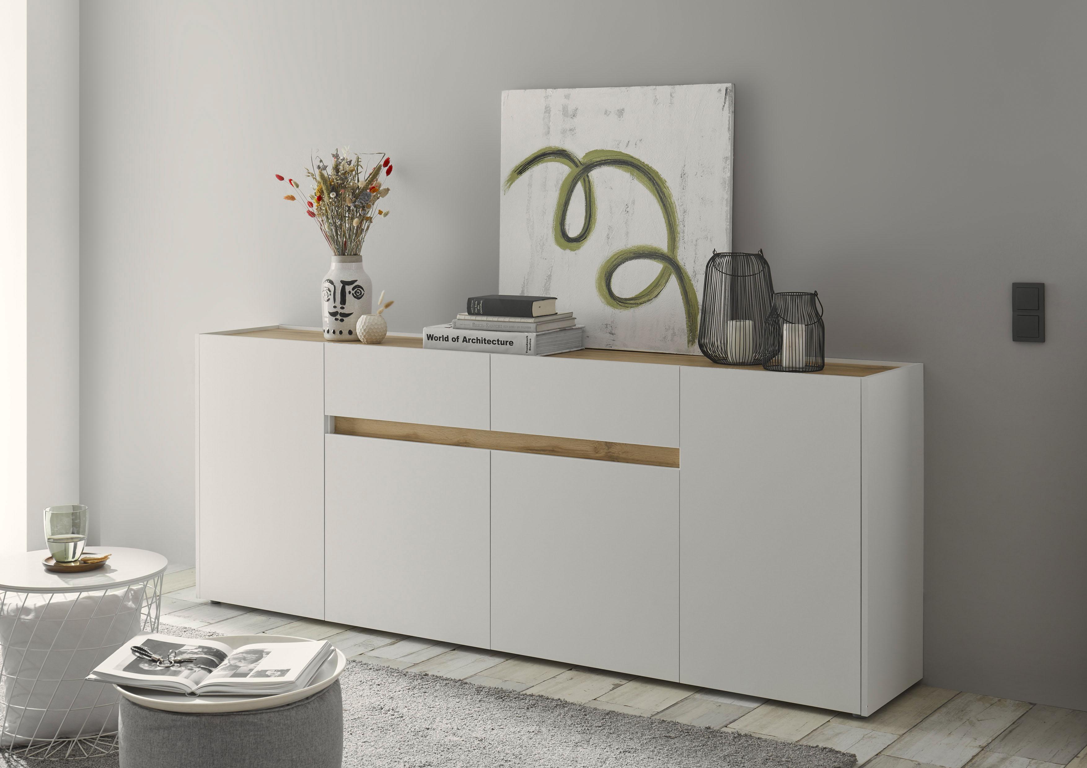 Sideboard HOME AFFAIRE "City/Giron, moderner Schrank, Kommode, Stauraumschrank", weiß, B:223,5cm H:84cm T:40cm, FSC-zertifizierter Holzwerkstoff, Sideboards, Sideboard, zeitlos, modern, ausreichend Stauraum, vielseitig einsetzbar