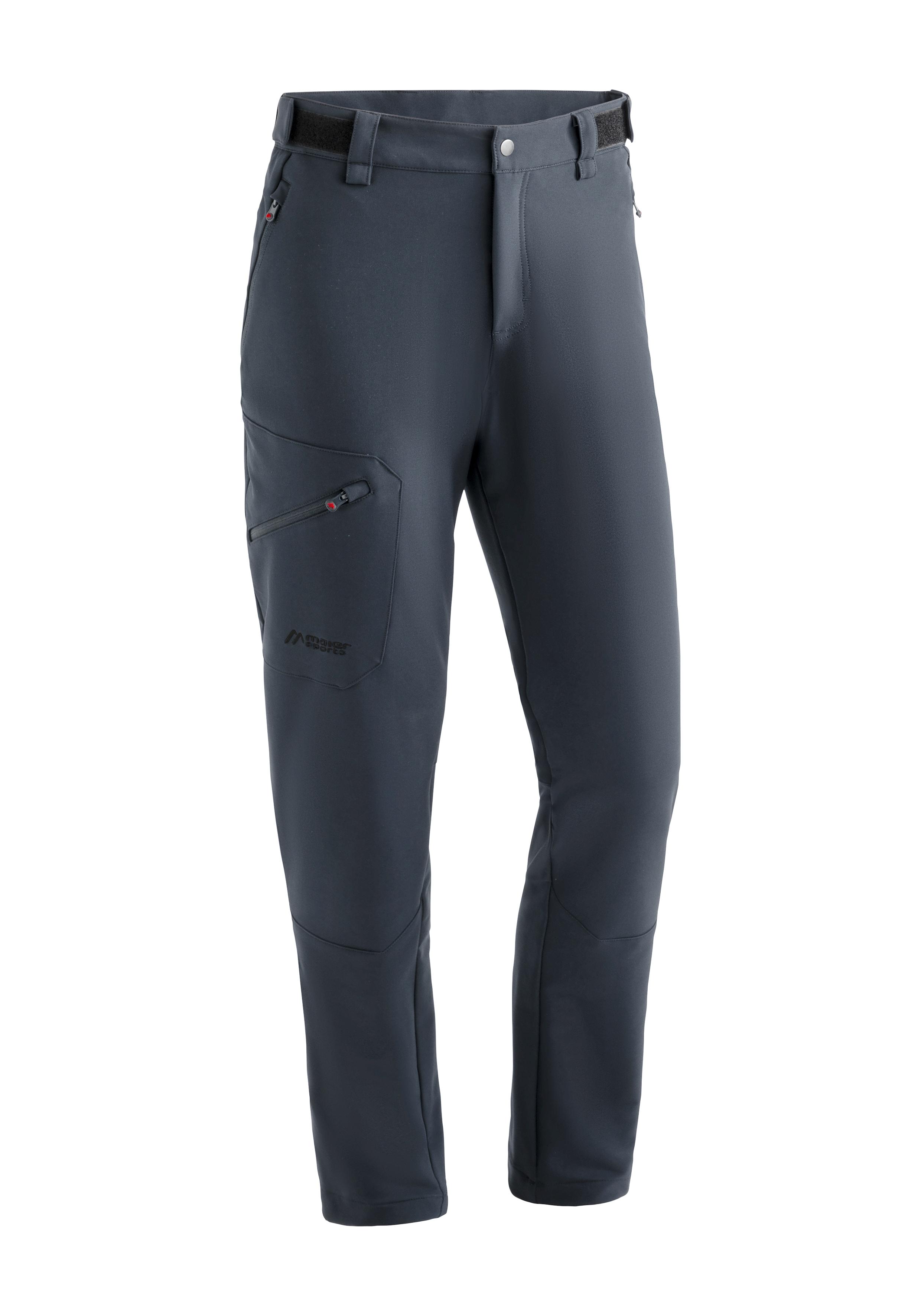 Funktionshose MAIER SPORTS "Foidit M", Herren, Gr. 25, Kurzgrößen, grau, 91% Polyester, 9% Elasthan, Hosen Funktionshose, Herren Outdoorhose, warme Winter Wanderhose, Regular Fit