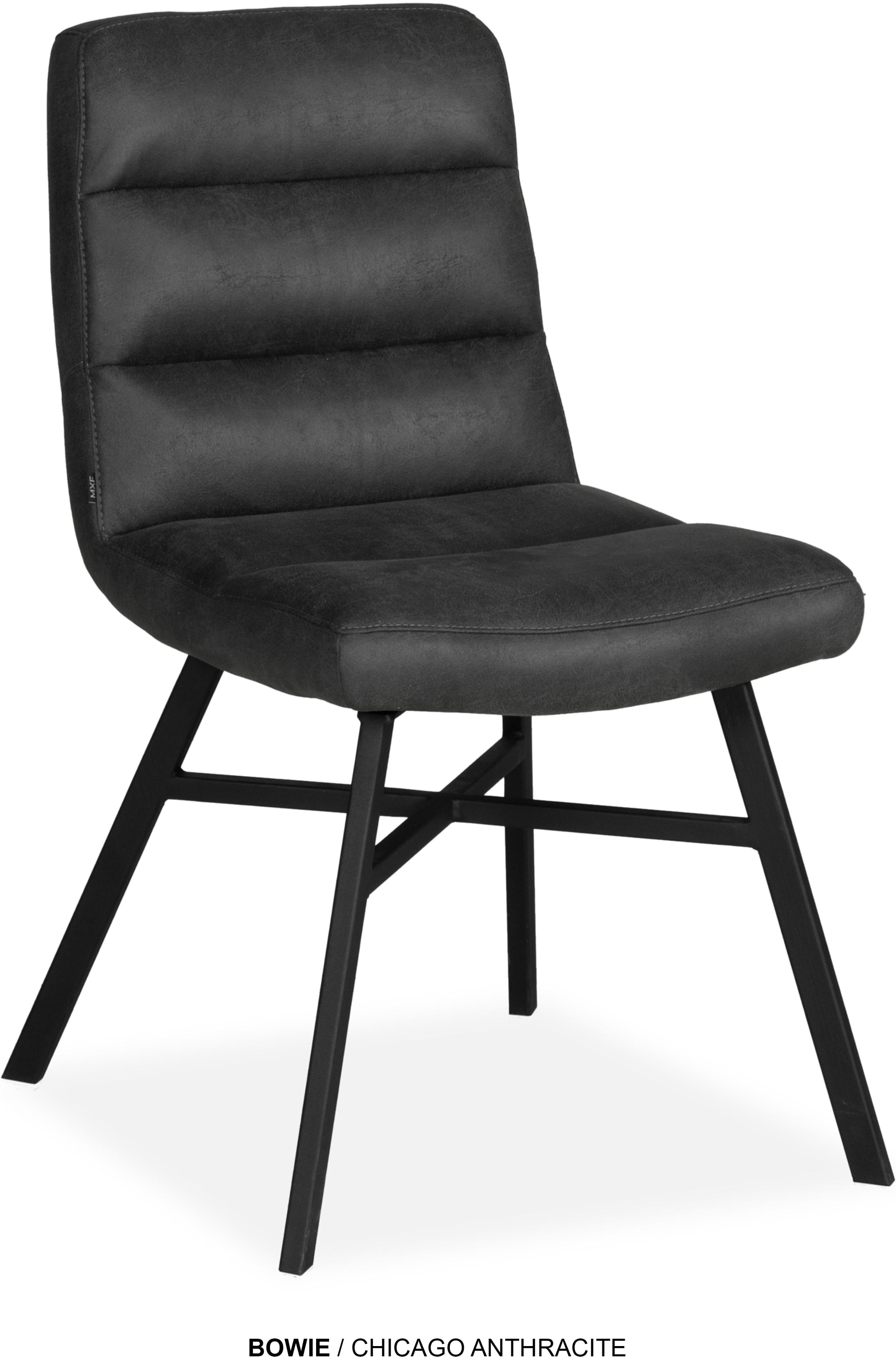 Esszimmerstuhl OMG DESIGN "Bowie", anthrazit, schwarz, anthrazit, B:49,5cm H:88cm T:66,5cm, Polyester, Stühle, Esszimmerstuhl, Esszimmerstuhl, pflegeleichter Bezug