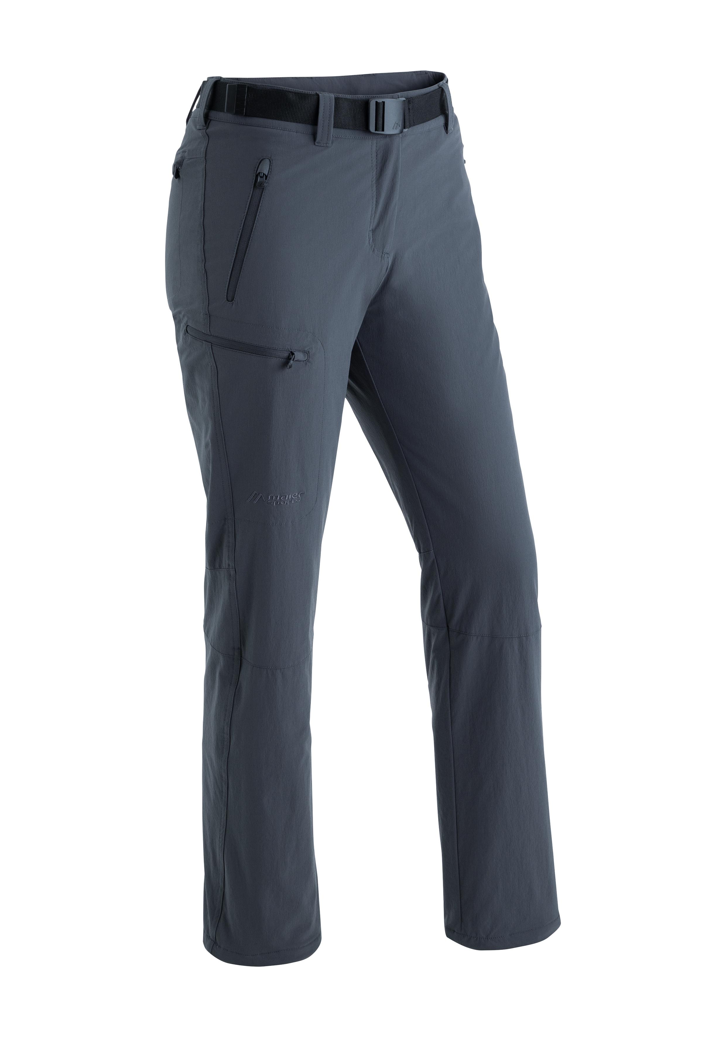 Funktionshose MAIER SPORTS "Rechberg Therm", Damen, Gr. 19, Kurzgrößen, grau, 90% Polyamid, 10% Elasthan, Hosen Funktionshose, Wattierte Winter Outdoorhose, elastisch