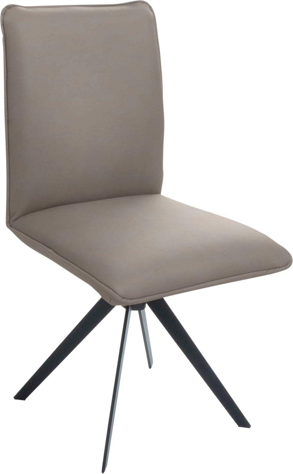 Drehstuhl K+W KOMFORT & WOHNEN, grau (stahl, schwarz), B:49cm H:94cm T:61cm, Stühle, Drehstuhl, Blitzdrehkreuz und Rückholfunktion, dekorativer 12mm Biese