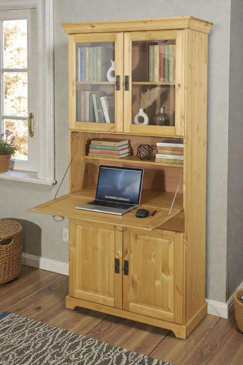 Sekretär OTTO HOME "Rügen", natur, B:94cm H:192cm T:40cm, Sekretäre, Sekretär, aus massiver Kiefer, Breite 94 cm, made in EU