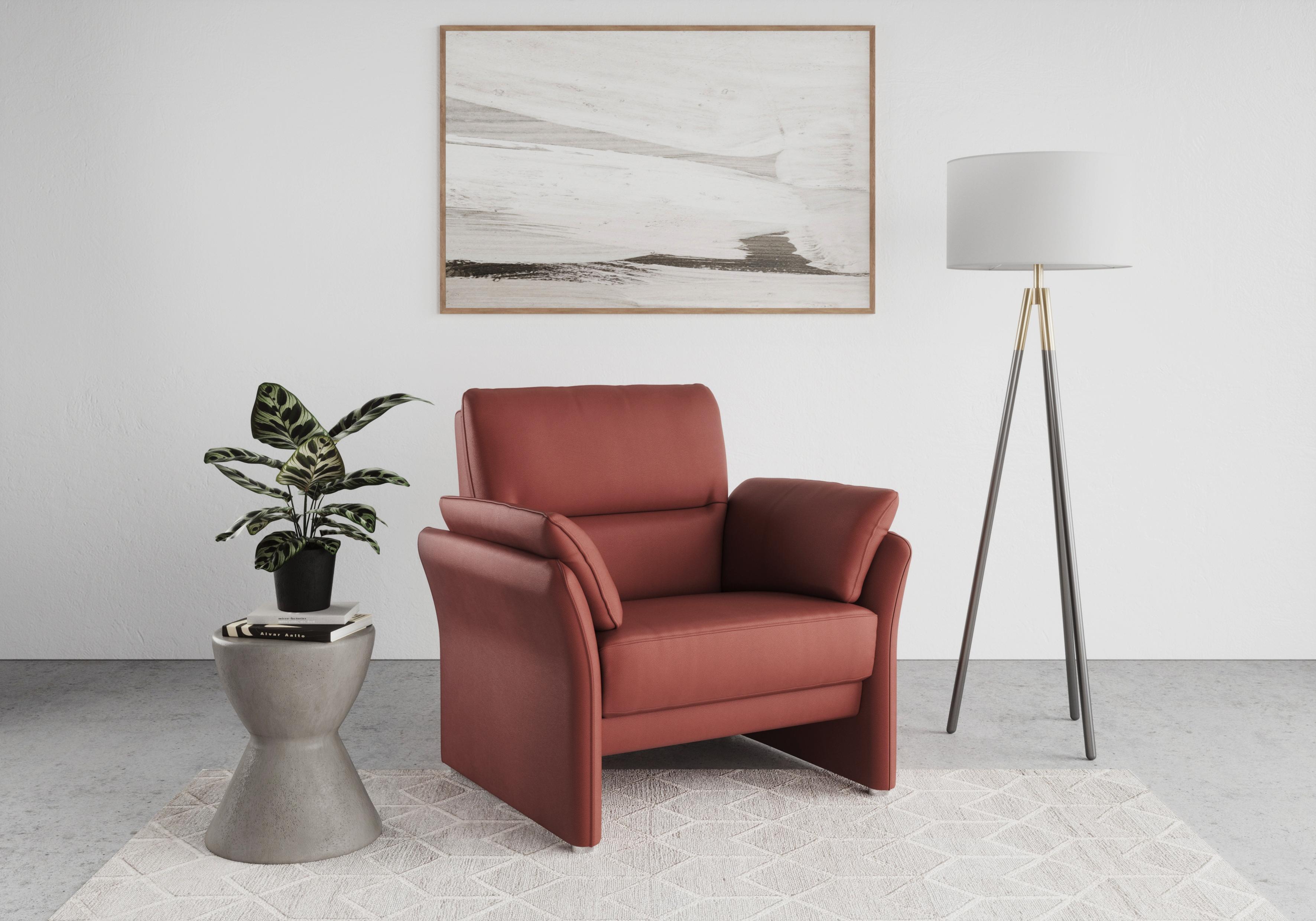 Sessel DOMO COLLECTION "Pina elegant und zeitloser Clubsessel, bequemer Cocktailsessel", rot, B:99cm H:95cm T:88cm, Sessel, Sessel, Hoher Sitzkomfort, Luxus-Microfaser Lederoptik, rot