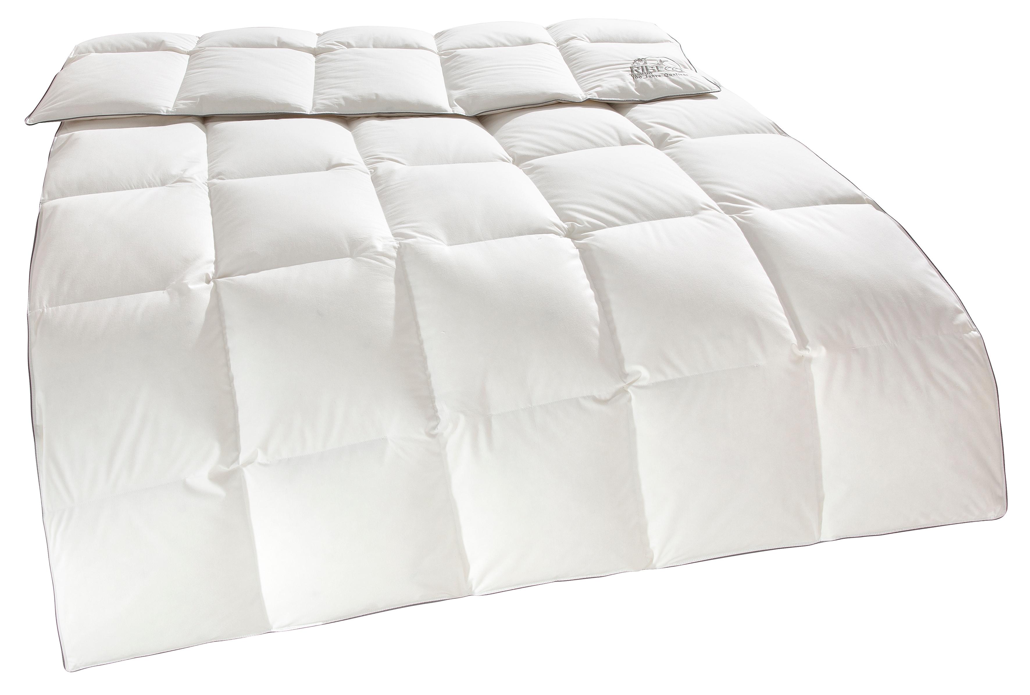 Daunenbettdecke RIBECO "Eve", weiß, B:135cm L:200cm, Bezug: 100% Baumwolle. Füllung: 90% Daunen, 10% Federn, Bettdecken, Daunenbettdecke, Jubiläumsedition