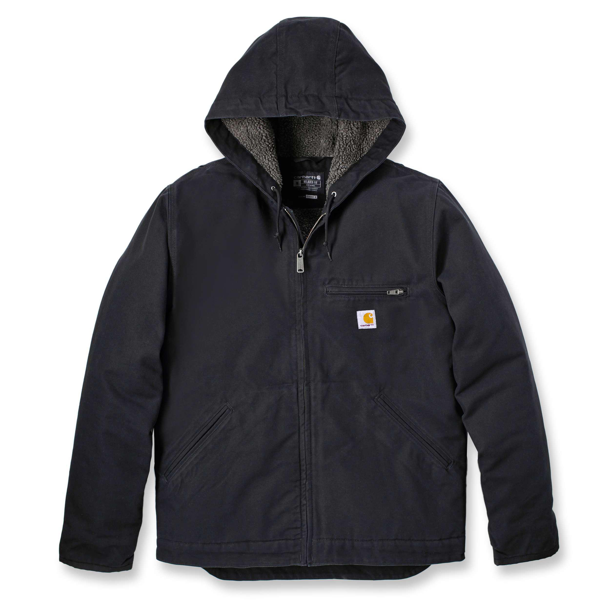 Carhartt Giacca Lavata Duck Sherpa, Colore:Nero, Taglia:L