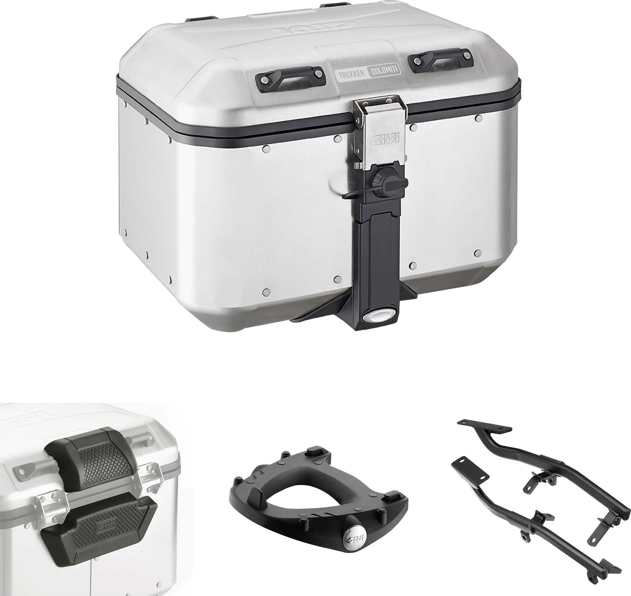 Kit Bauletto Monokey Givi DLM46 Trekker Dolomiti Alluminio 46L Con Portapacchi