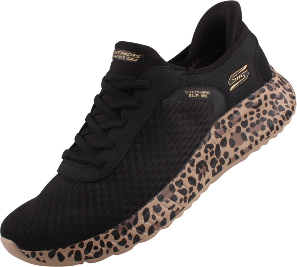 Skechers Slip-Ins Bobs Squad Chaos Daily Prowl Sneaker Da Donna Nero/Leopardo