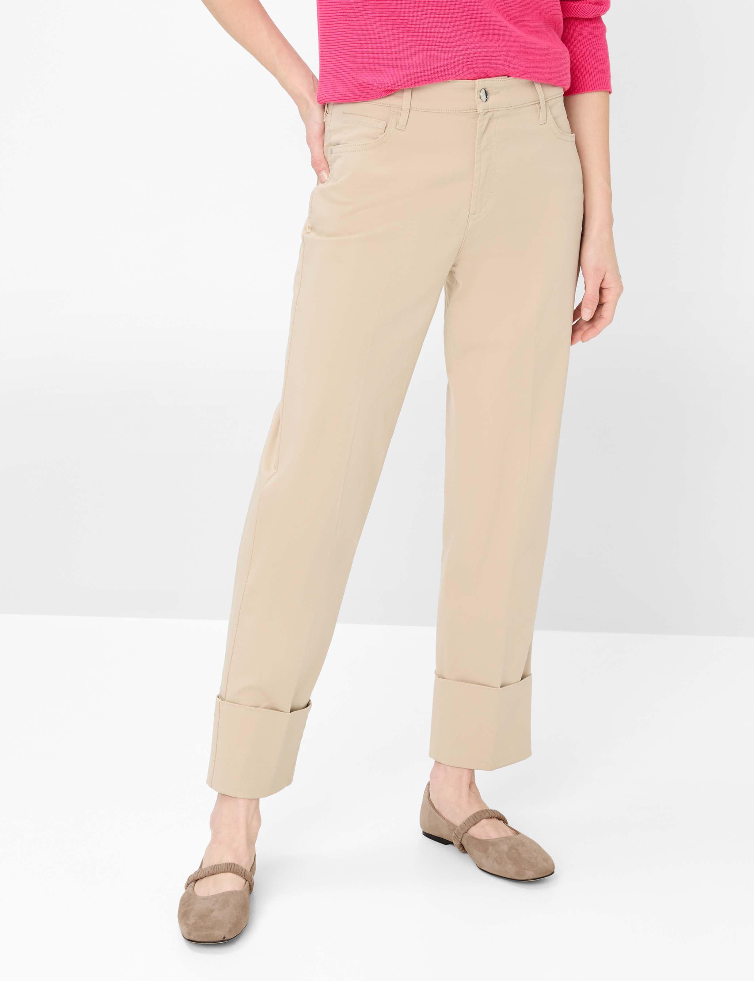 Brax Damen Five-Pocket-Hose Style MADISON S ALMOND, Beige, Gr. 36