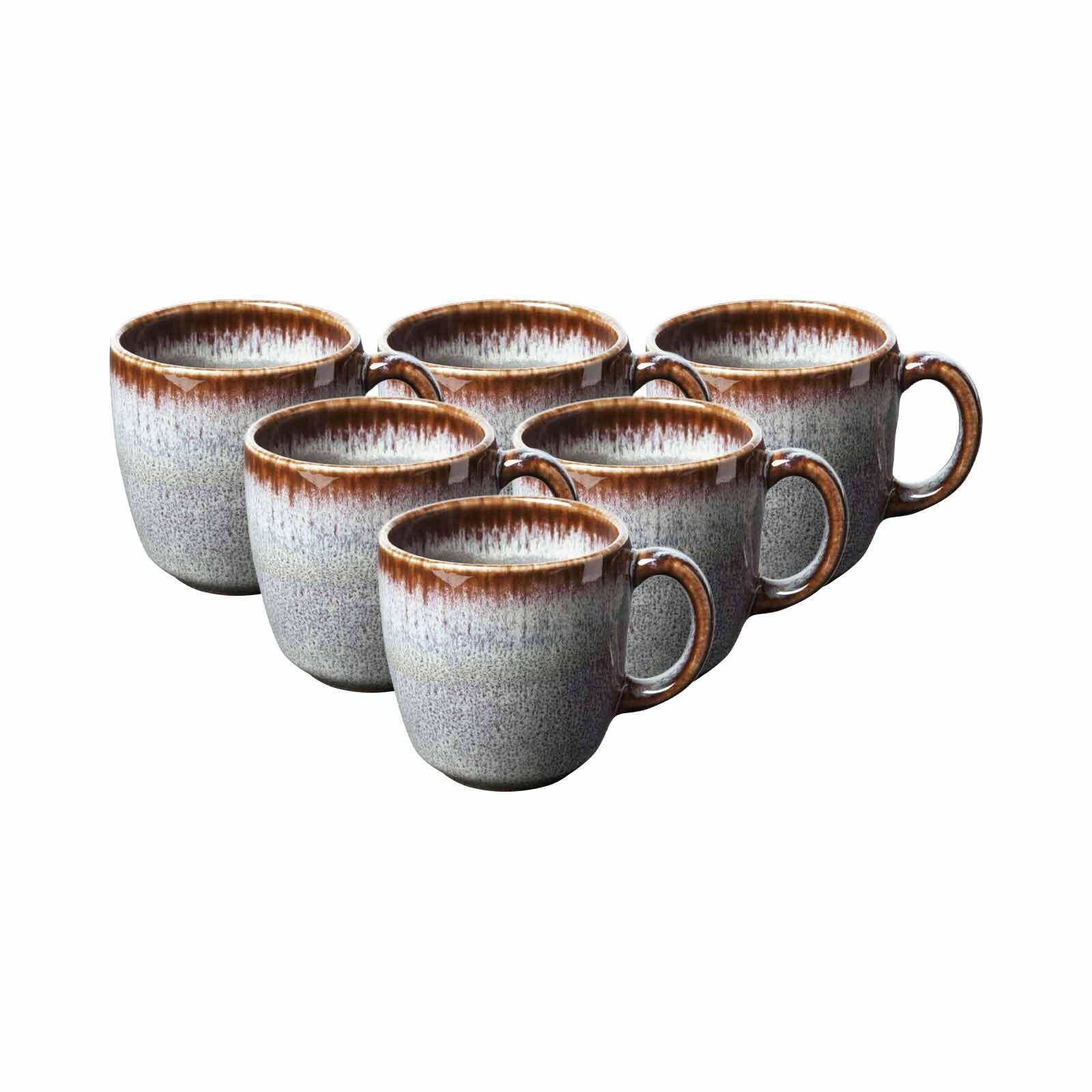 Tasse "Kaffeetassen Lave 190 ml 6er Set", beige, Steingut, LIKE. BY VILLEROY & BOCH, Trinkgefäße, Tasse