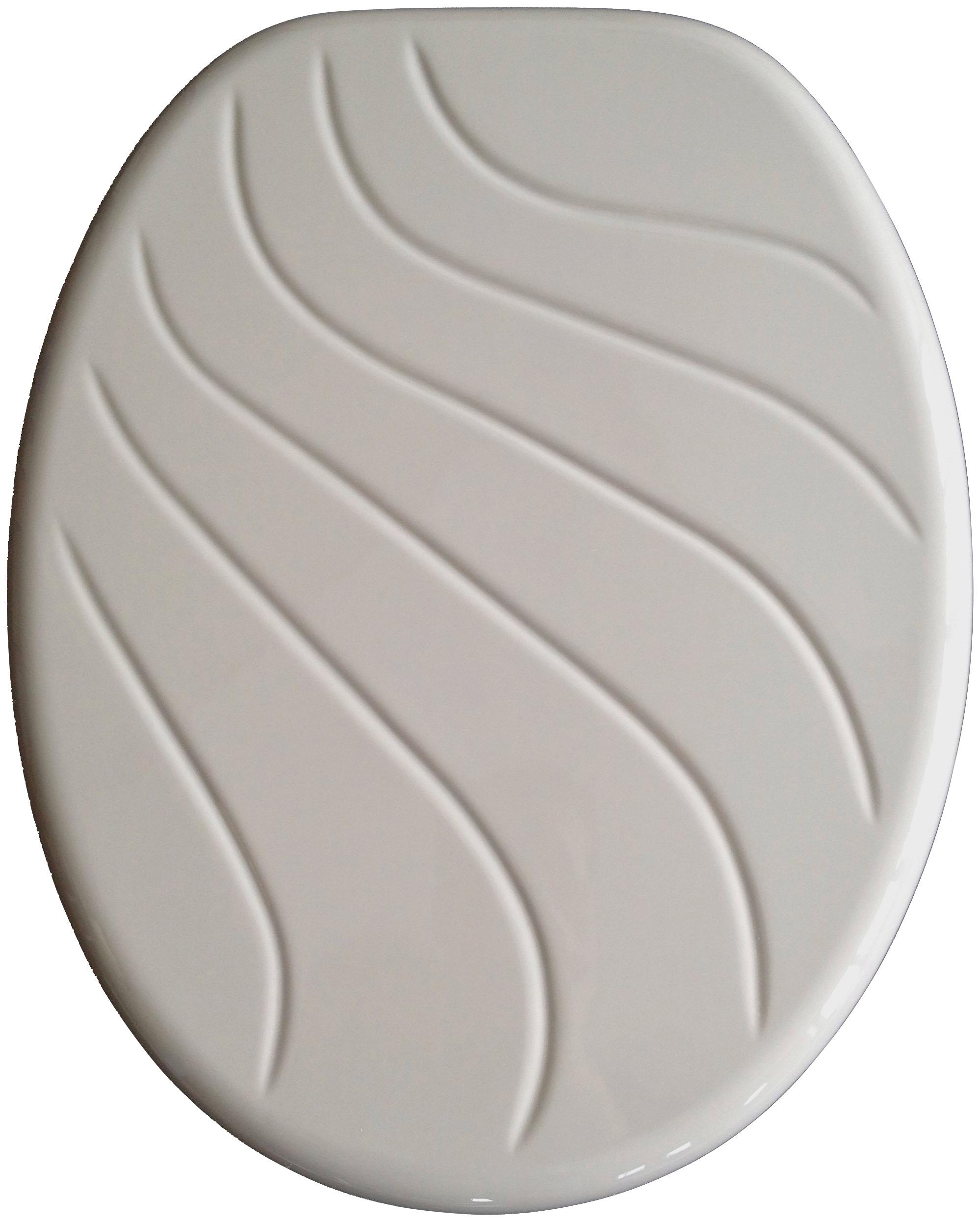 WC-Sitz ADOB "Carina manhattan", grau, WC-Sitze, WC-Sitz, mit Messing verchromten Scharnieren