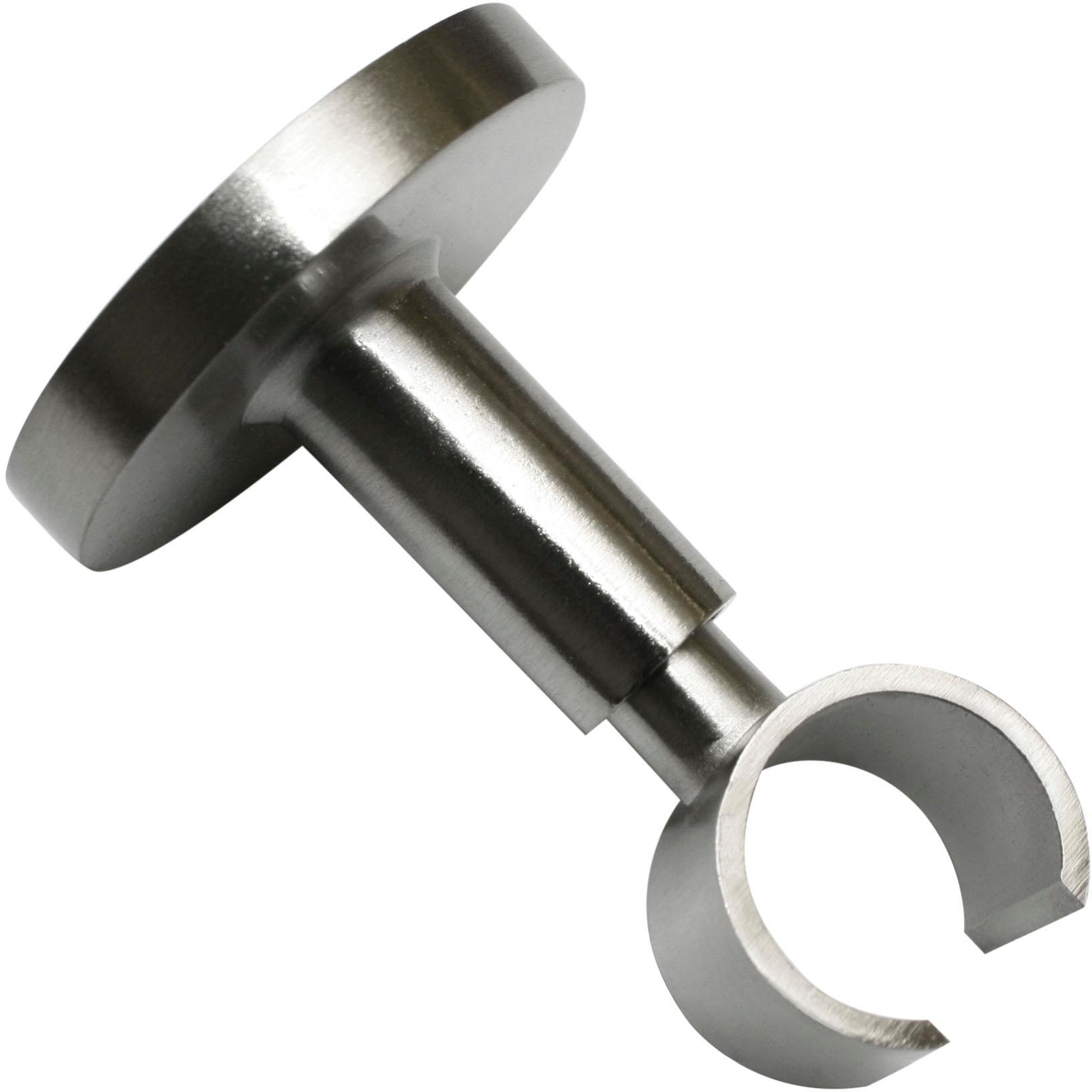 Deckenträger für Gardinenstangen GARDINIA Gr. 1, silber (edelstahlfarben), L:6cm, Gardinenstangenhalterungen, Deckenträger für Gardinenstangen, Serie Einzelprogramm Chicago Ø 20 mm