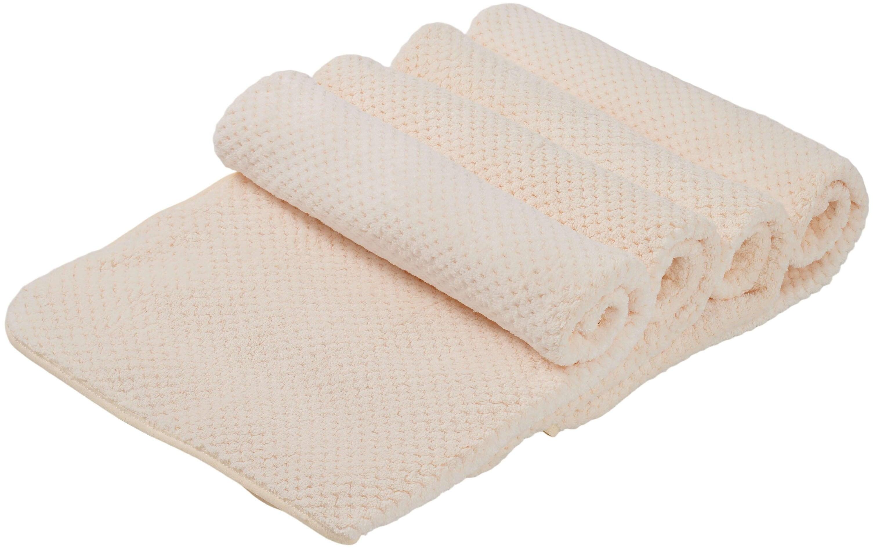 Handtücher OTTO HOME "Parris, diverse Größen, ideal als Sporthandtuch, Reisehandtuch", creme, B:140cm L:70cm, Microfaser, Mikrofaser, Handtücher, Handtücher, sehr leicht, kompakt, schnelltrocknend, Mikrofaser, mit Waffelmuster