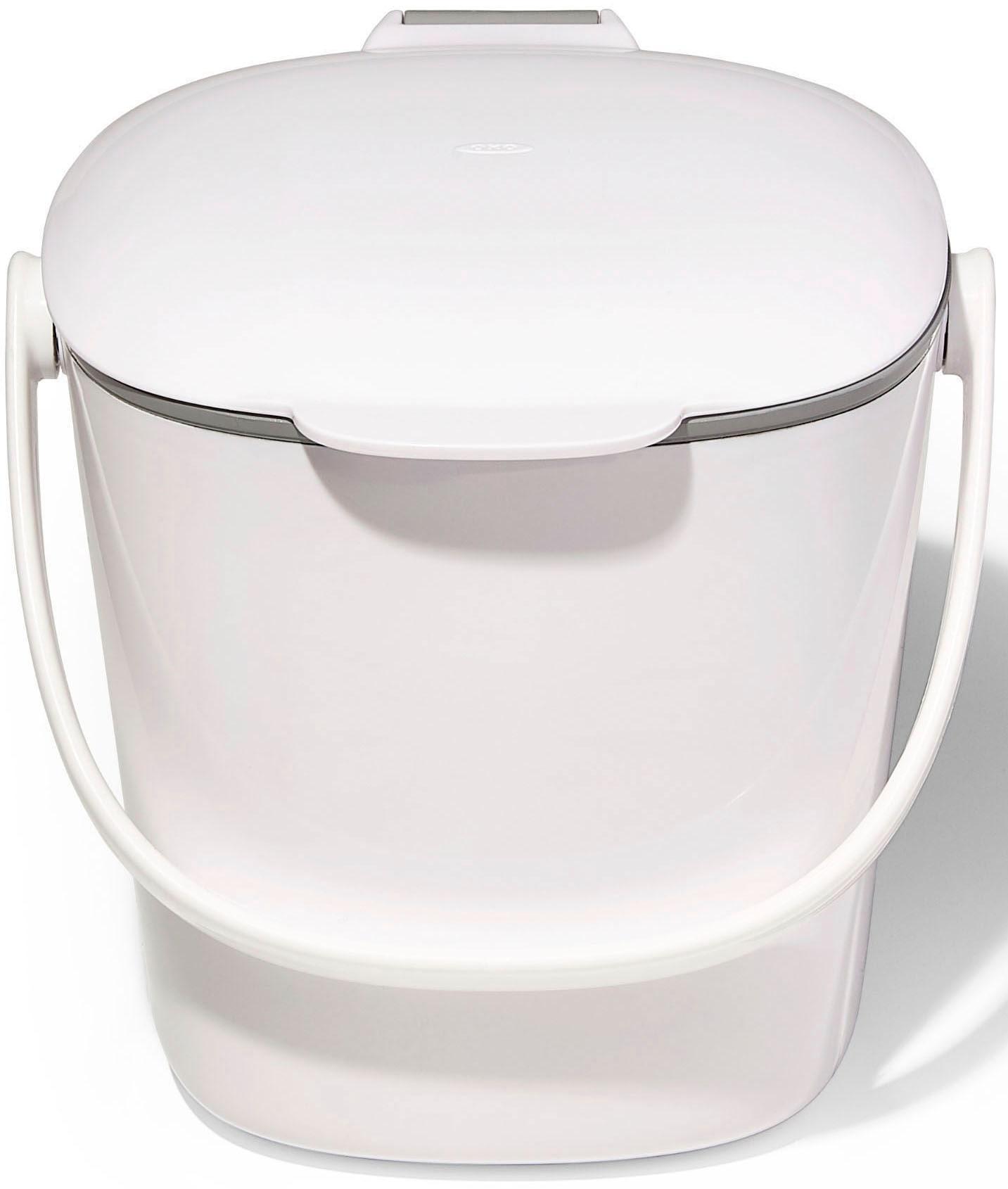 Biomülleimer OXO GOOD GRIPS "Abfalleimer, Höhe ca. 19 cm", weiß, B:20,3cm H:19cm, Kunststoff, Mülleimer, Biomülleimer, Komposteimer, Fassungsvermögen ca. 2,8 Liter