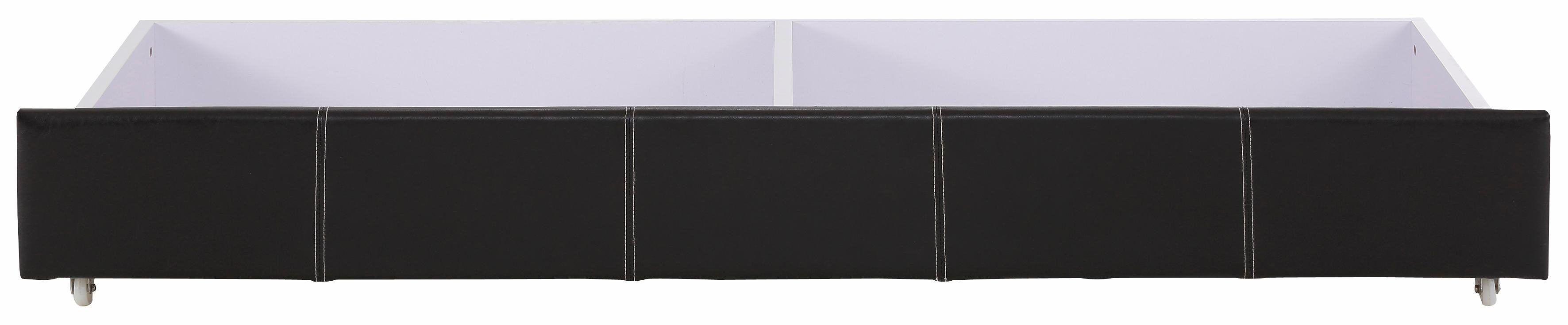 Bettschubkasten OTTO HOME "Maja", braun (dunkelbraun), B:190cm H:23cm T:60cm, Holzwerkstoff, Kunstleder, Schubladen, Bettschubkasten, mit zwei Innenfächer Aufteilung, für viel Stauraum, Breite 190 cm