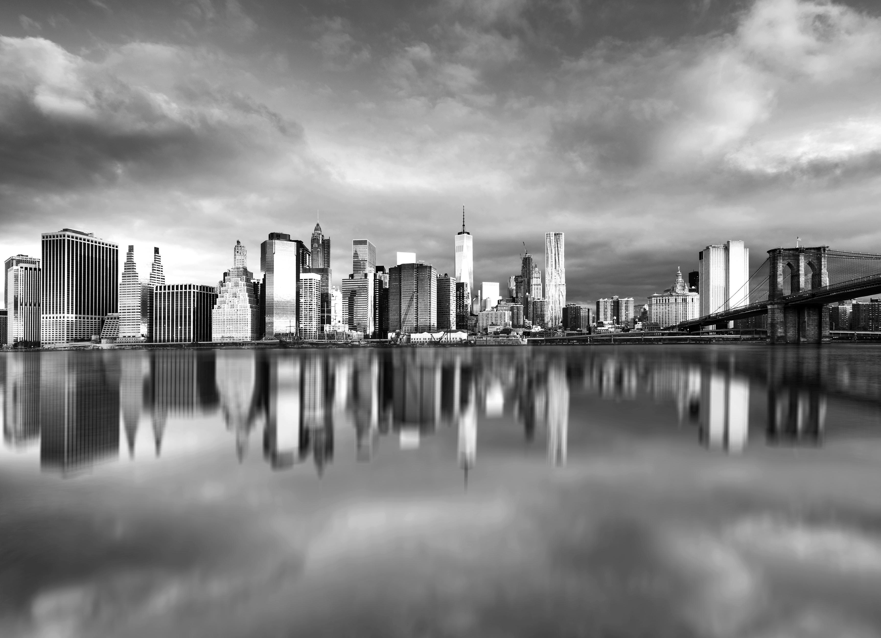 Fototapete PAPERMOON "New York Schwarz & Weiß", schwarz (schwarz, weiß), B:2,5m L:1,86m, Vlies, Tapeten, Fototapete