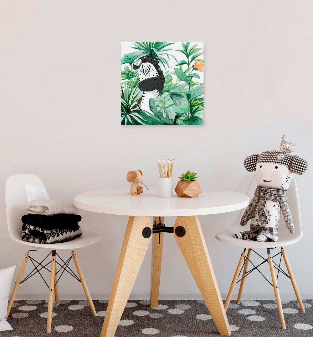 Leinwandbild KOMAR "Lost Zebra - Größe 30 x 30 cm", bunt (farbe bild(er): bunt), B:30cm, Holz, Papier, Bilder, Leinwandbild, Keilrahmenbild mi Echtholzrahmen