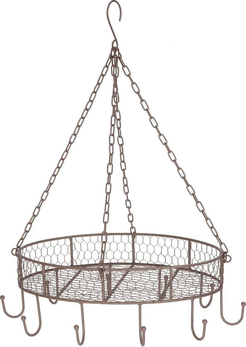 Hängekorb AMBIENTE HAUS, braun, B:50cm H:15cm T:38cm, Metall, Aufbewahrungsboxen, Hängekorb