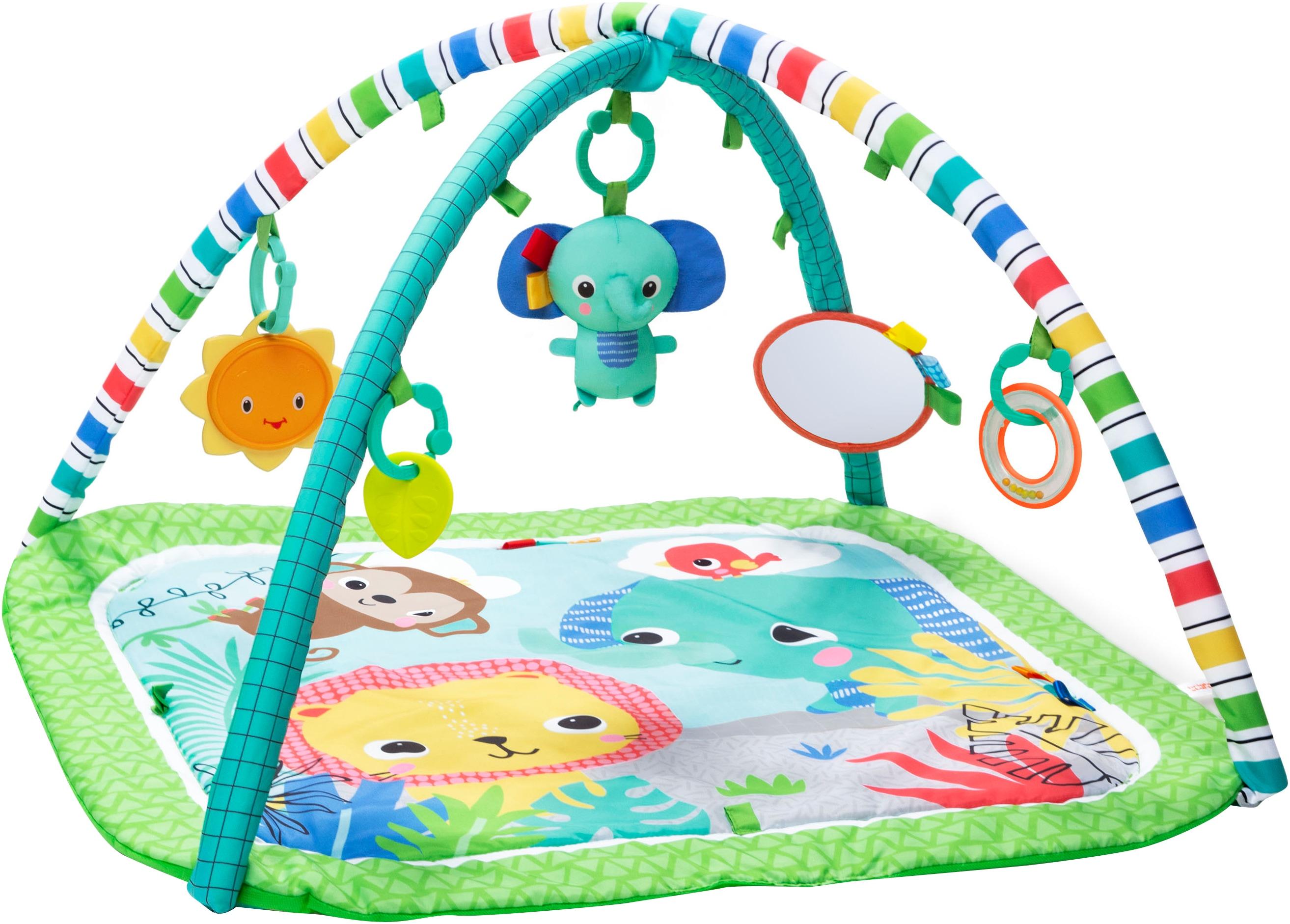 Baby Gym BRIGHT STARTS "Wild Wiggles™ FoldAway Activity Gym™", bunt, Spielbögen, Baby, Kunststoff, Polyester, Baby Gym, mit verschiedenen Melodien