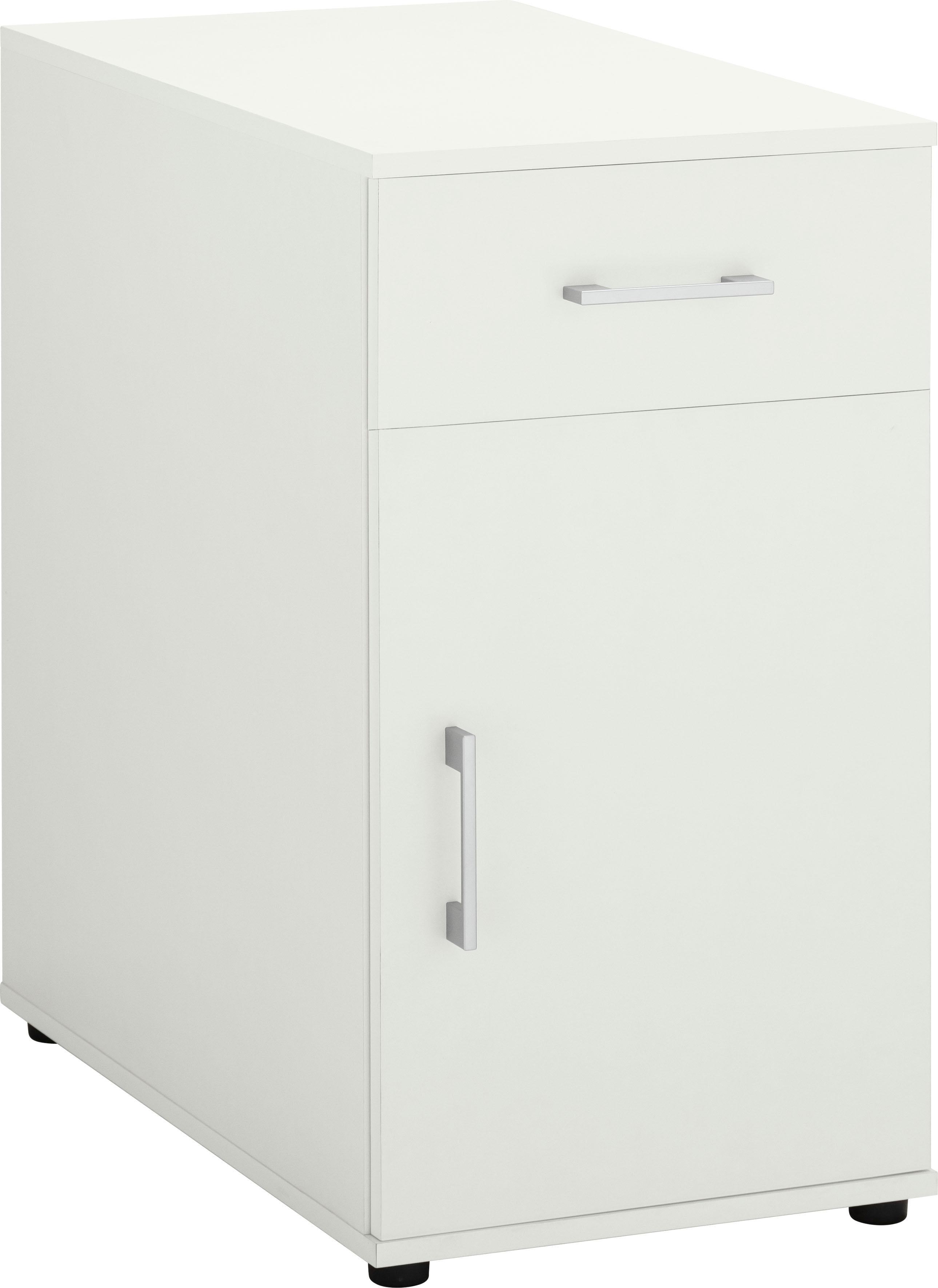Rollcontainer VOGL MÖBELFABRIK "Modila", weiß, B:40cm H:72cm T:67cm, Holzwerkstoff, Rollwagen, Rollcontainer, Anstellcontainer