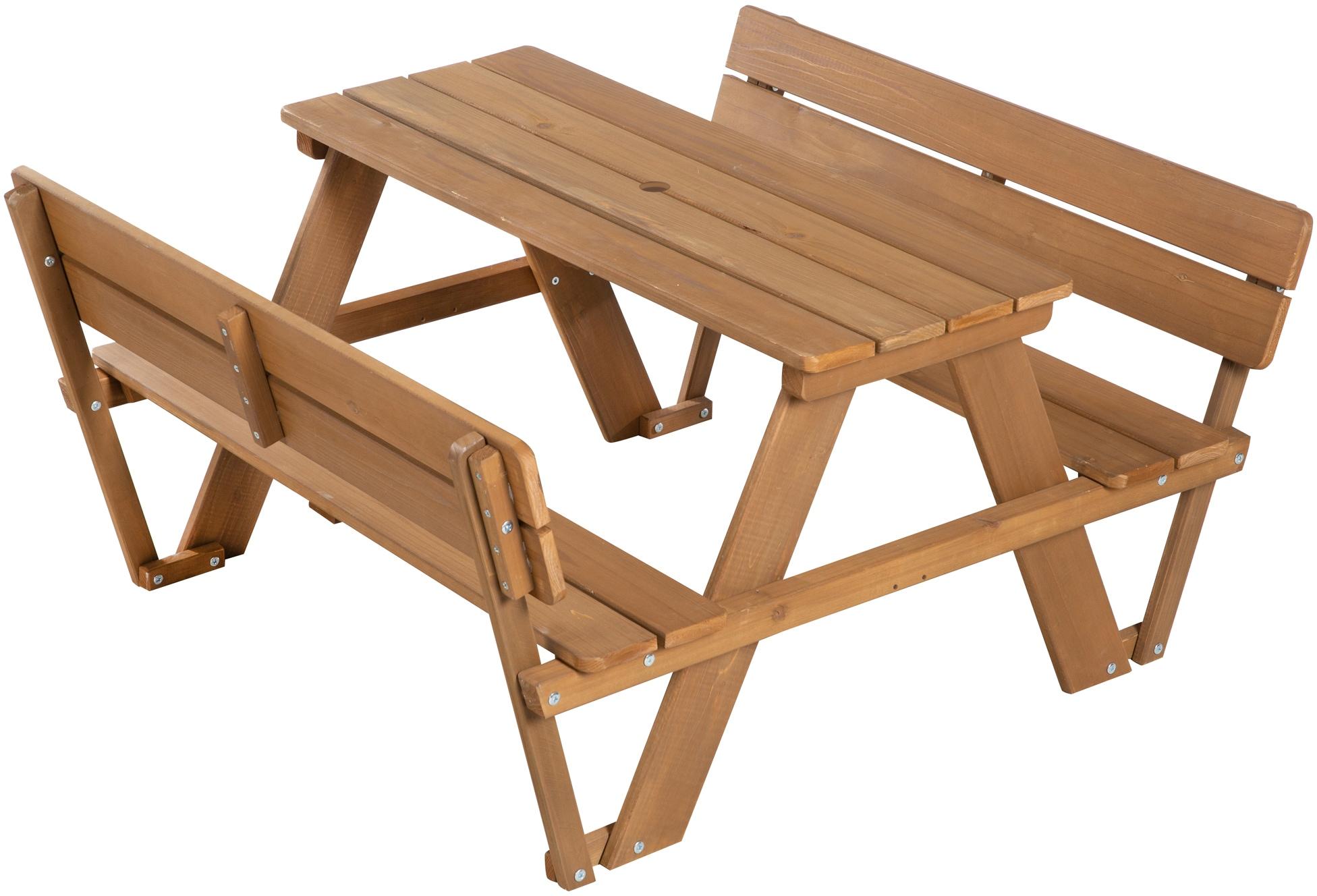 Kindersitzgruppe ROBA "Picknick for 4 Outdoor Deluxe, Teakholz-Optik", teakholz, optik, Sitzmöbel-Sets, Kinder, B/H/T: 89cm x 50,5cm x 107cm, Kindersitzgarniturmit Lehne, Massivholz, Kindersitzgruppe, mit Lehne, B:89cm H:50,5cm T:107cm, Topseller