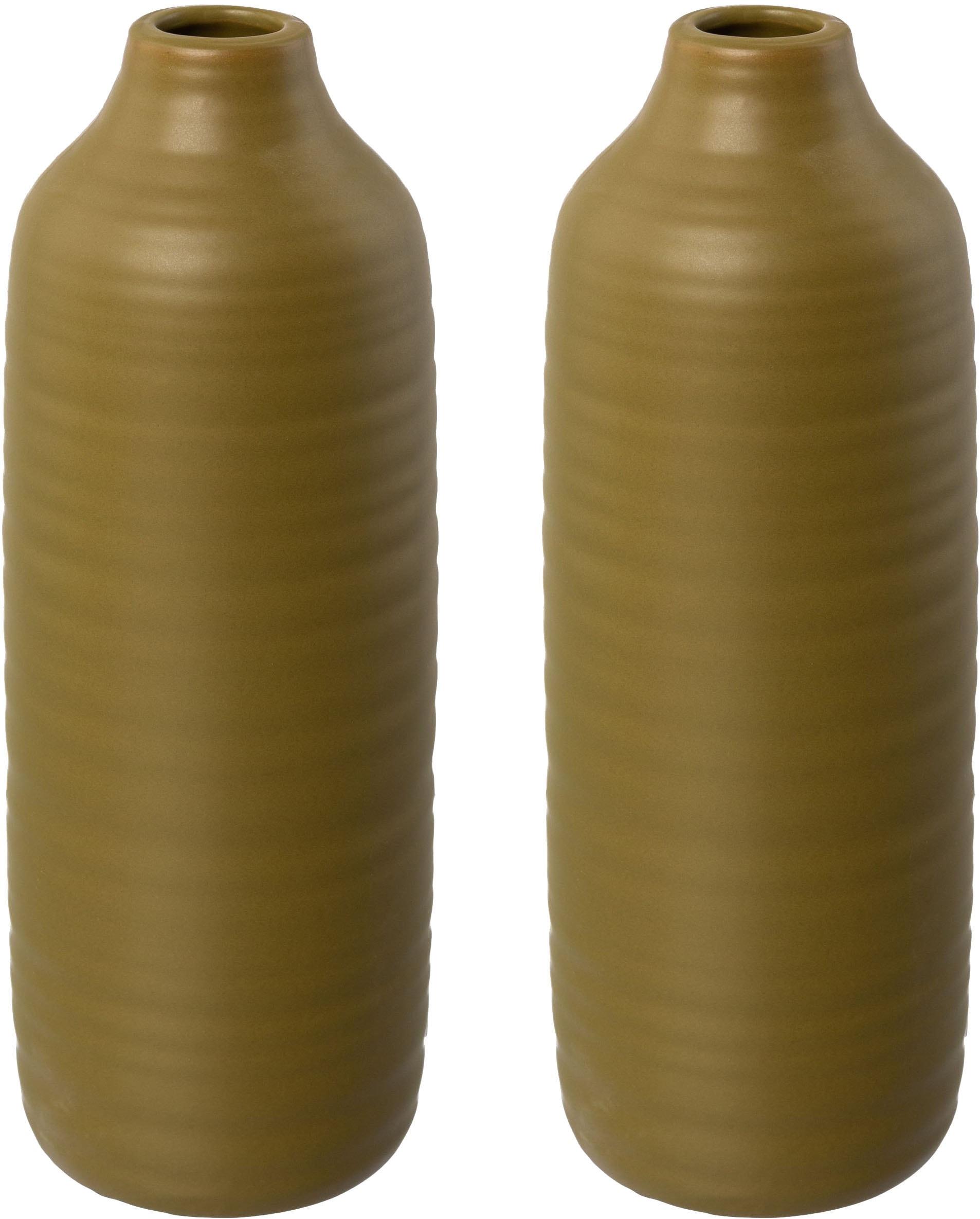 Tischvase "Vase", gelb (senf), H:30cm Ø:10cm, Glas, LEGER HOME BY LENA GERCKE, Vasen, Tischvase, im eleganten Design