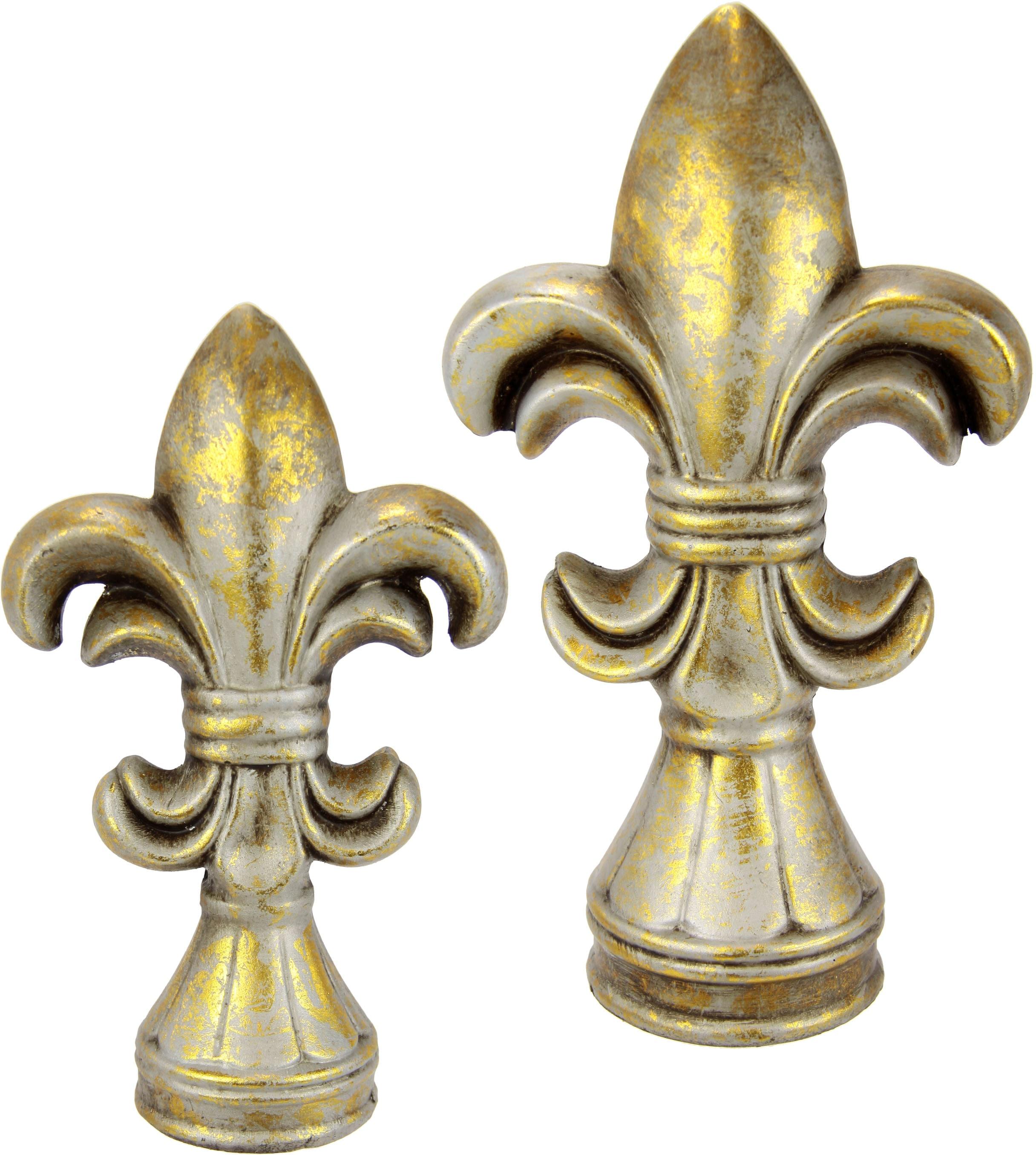 Dekofigur I.GE.A. "Französische Lilie", gold (goldfarben), Keramik, Dekofiguren, Dekofigur, 2er Set